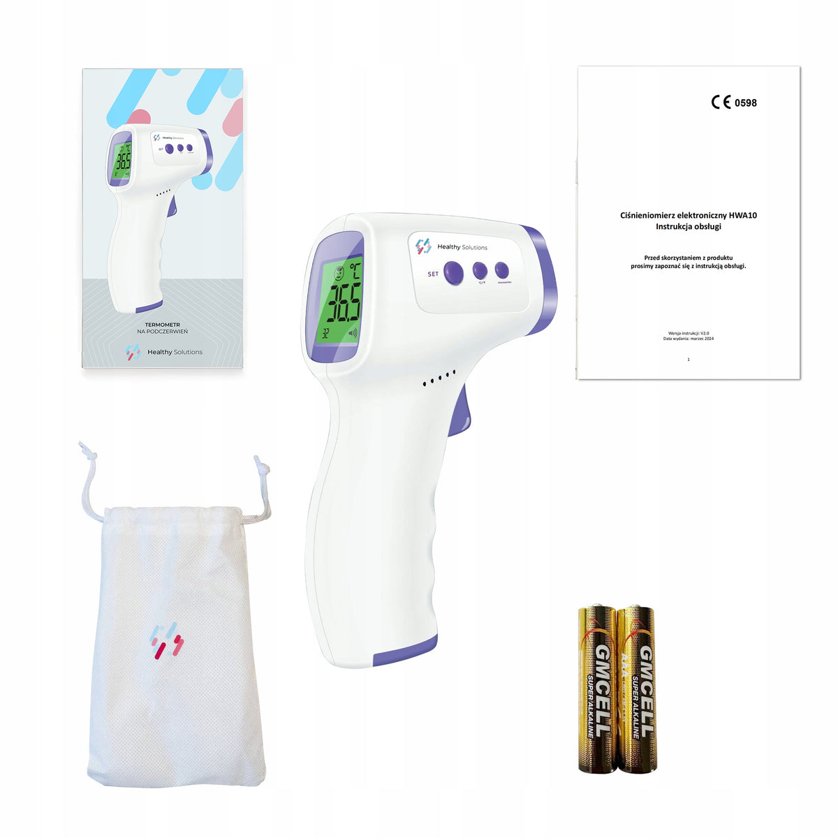 INFRARED NON-CONTACT THERMOMETER, FAST MEASUREMENT, LCD DISPLAY Packaging status original