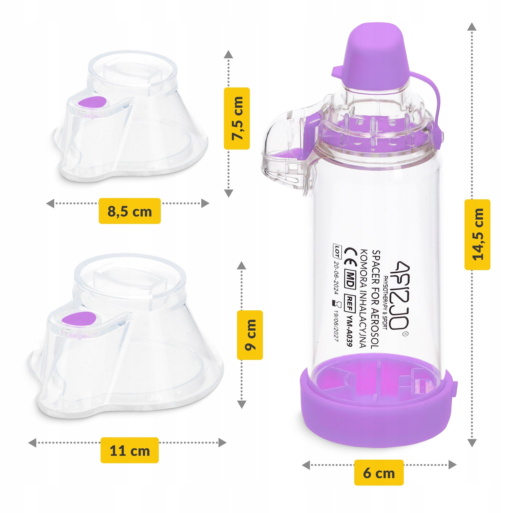 INHALATION CHAMBER FOR CHILDREN AND ADULTS INHALATION TUBE TWO MASKS Color pink