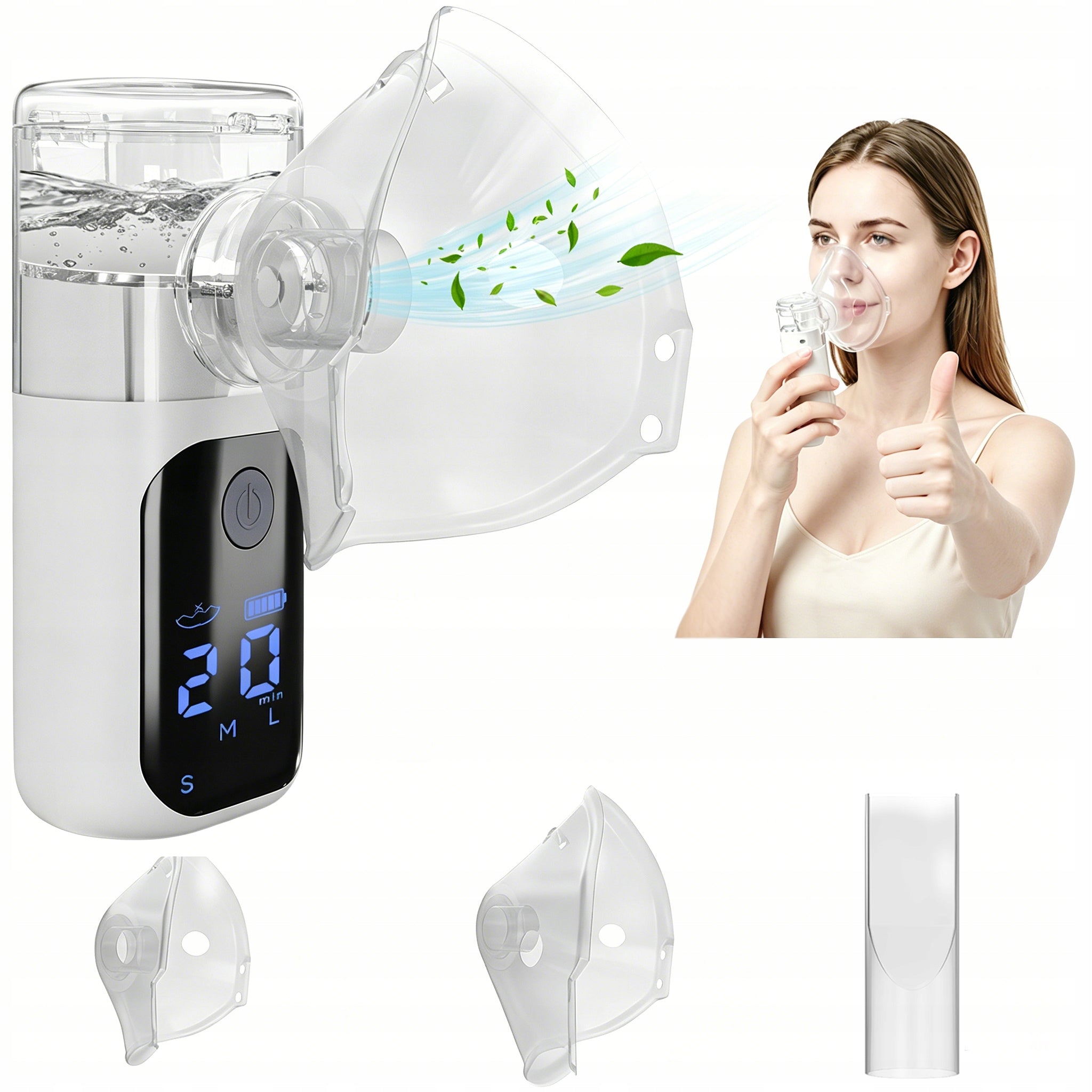 INHALATOR SIATECZKOWY MESH Z WYŚWIETLACZEM LCD AKUMULATOROWY