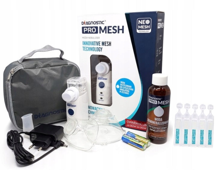 INHALER NEBULISER DIAGNOSTIC PRO MESH MEMBRANE POWER SUPPLY + SALT