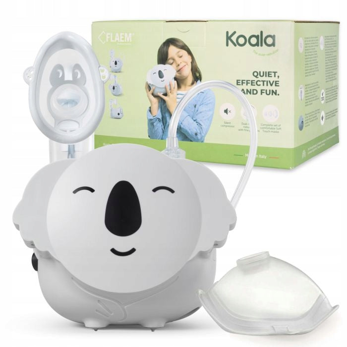 INHALER NEBULISER FOR CHILDREN SILENT FLAEM KOALA 3 MASKS CERTIFIED Packaging status original