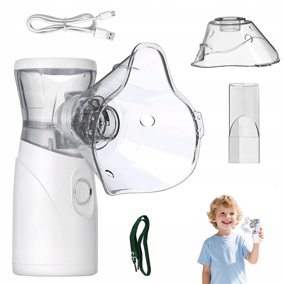 INHALER NEBULIZER 2 MASKS FOR CHILDREN AND ADULTS PORTABLE SILENT USB