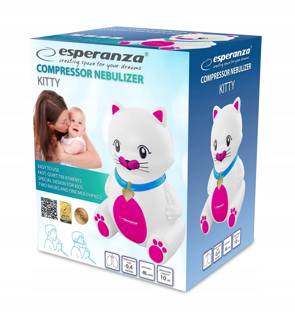 INHALER PISTON NEBULISER FOR CHILDREN ADULT KITTY 2 MASKS FILTERS Medical device yes