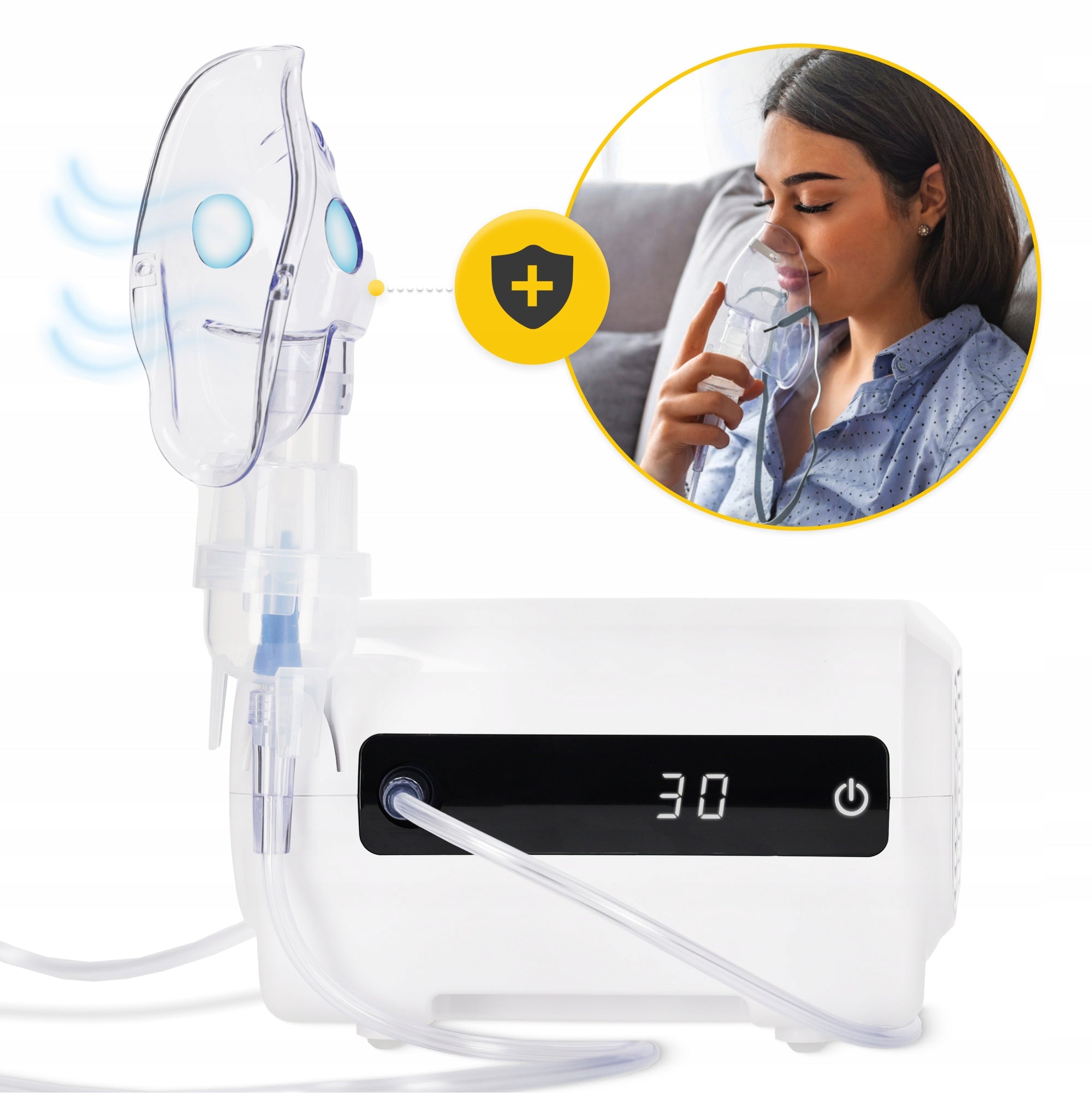 INHALER PLUNGER NEBULISER COMPRESSOR PORTABLE SILENT FOR INHALATION PRO Packaging status original