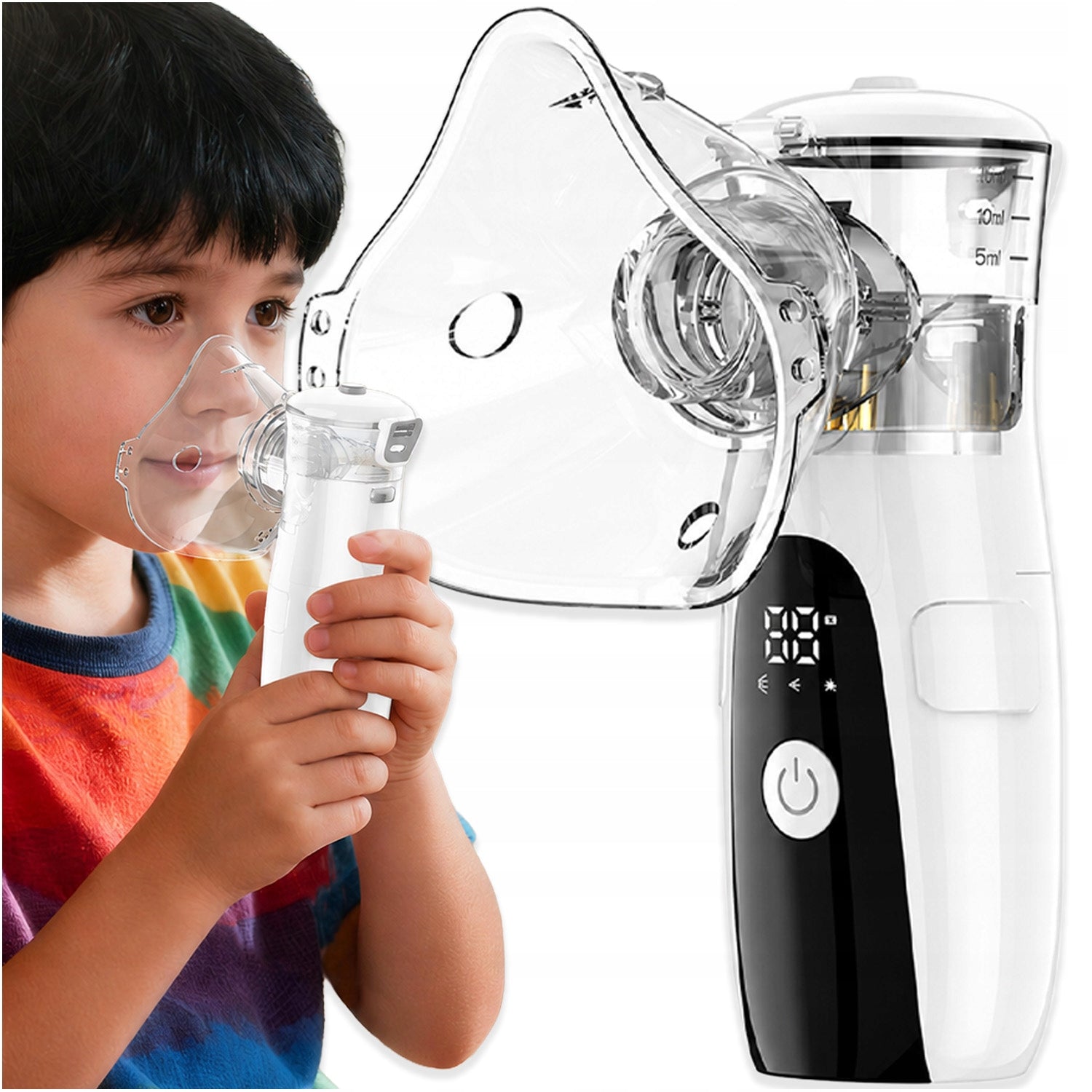 INHALER PORTABLE NEBULIZER FOR ADULT CHILDREN RECHARGEABLE LED Medical device no