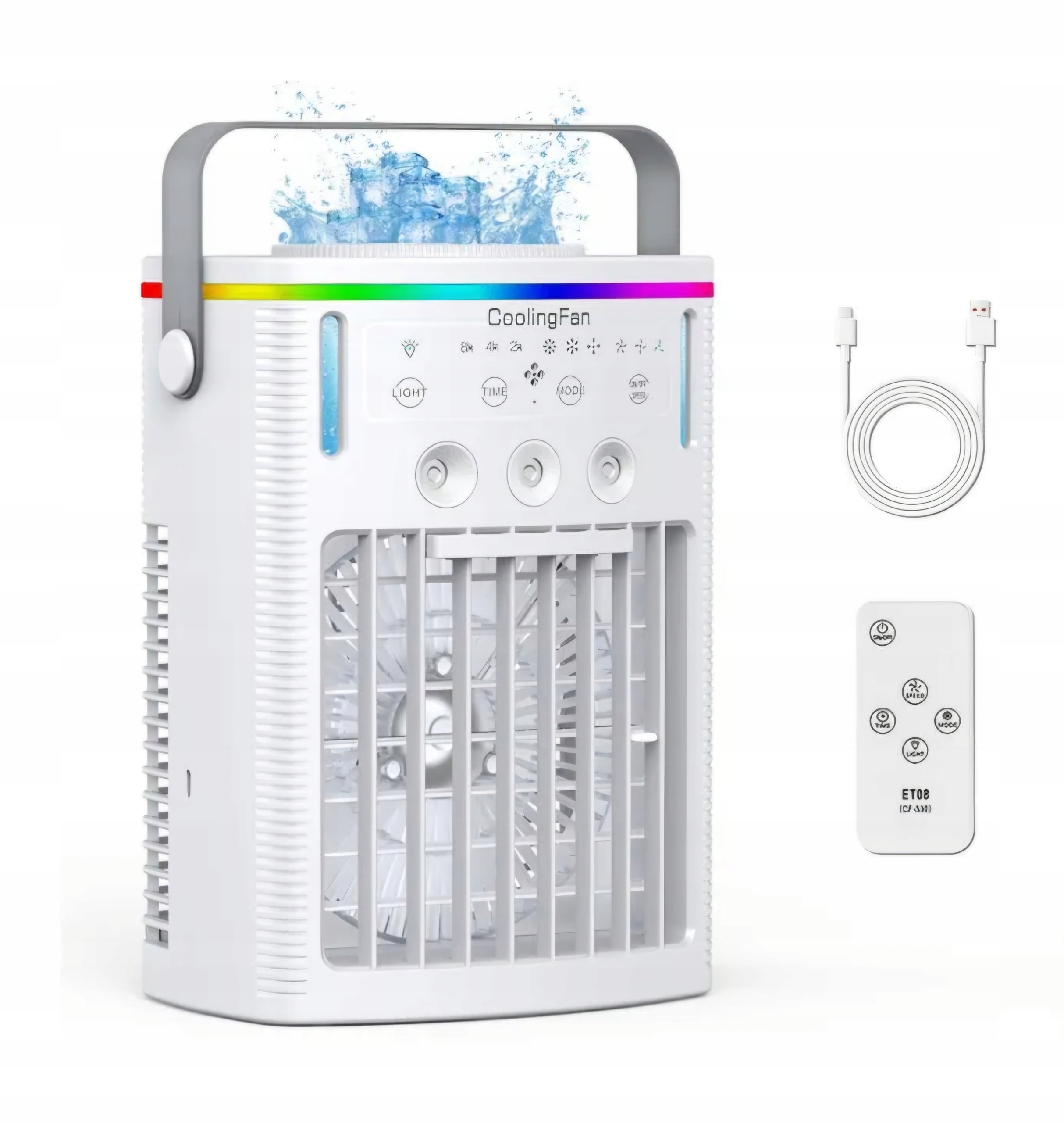 INHDBOX Mobile Air Conditioner 4in1 Air Cooler Fan Humidifier LED 40 dB