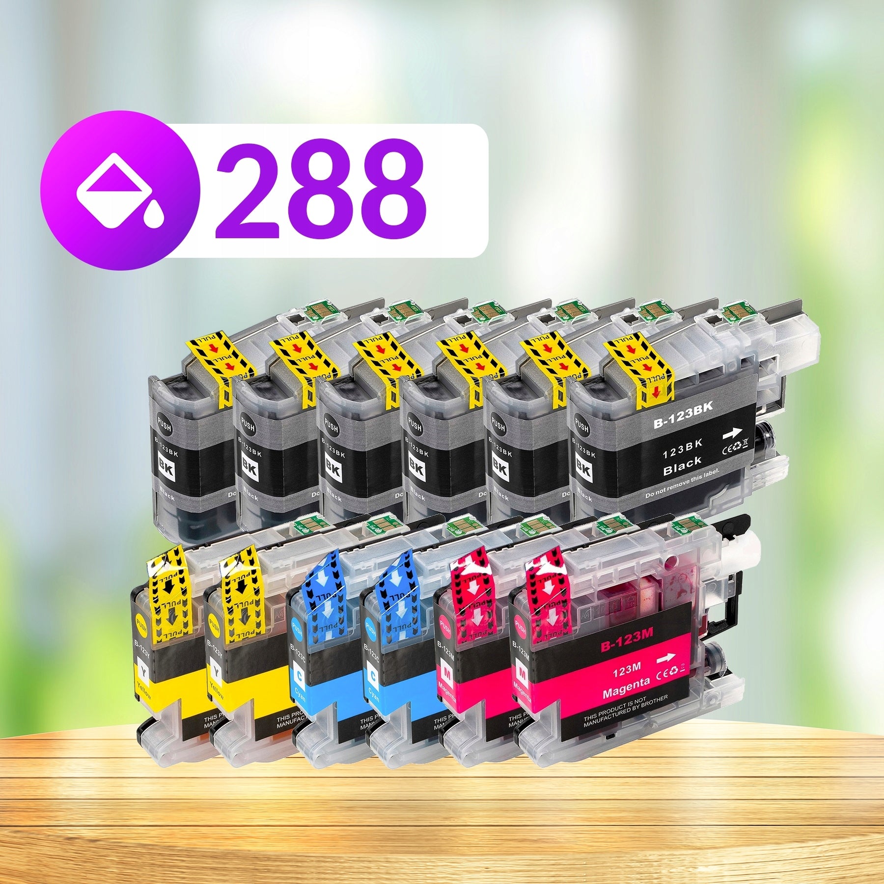 INK CARTRIDGES FOR BROTHER DCP-J132W DCP-J152W DCP-J552DW DCP-J4110DW MFC-J6520DW Manufacturer code TUSZE DO DRUKARKI BROTHER LC 123 XL / LC-123