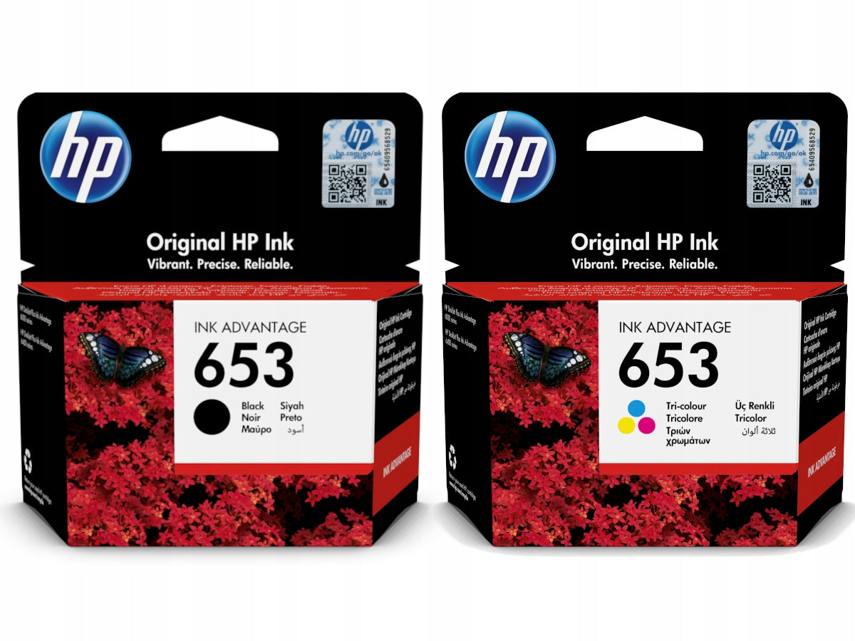 INK HP 653 SET BLACK 3YM75AE + COLOUR 3YM74AE ORIGINAL 6000 / 6400