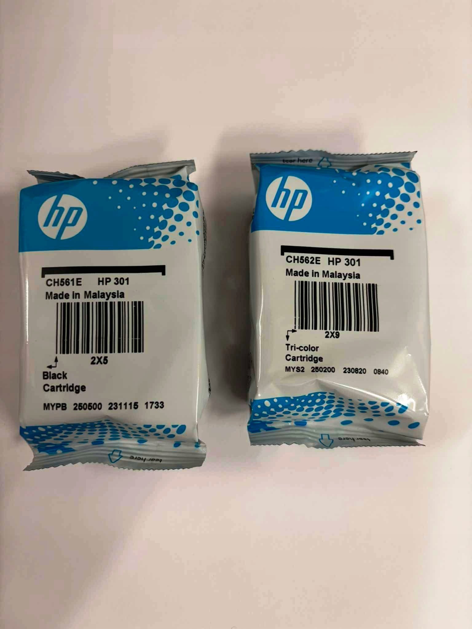 INK SET HP 301 BLACK + COLOUR 2540 4500 5530 4504 Manufacturer code N9J72AE
