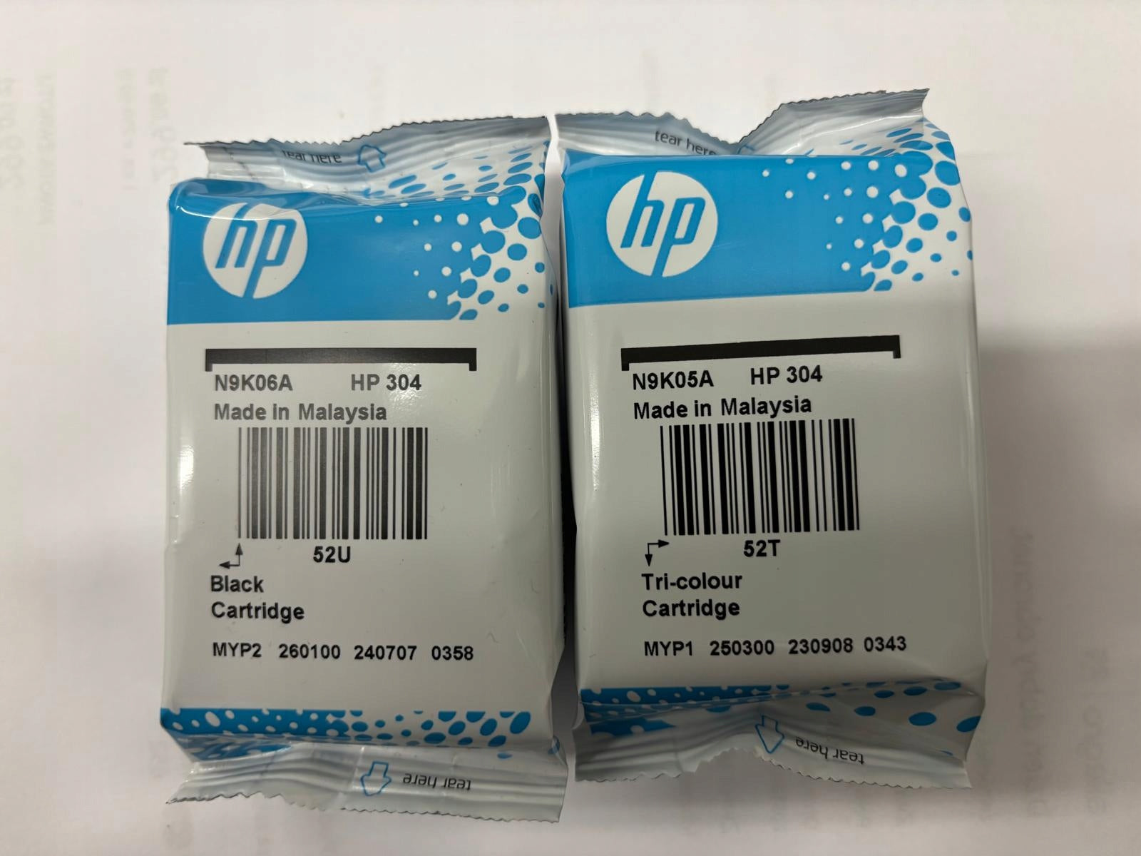 INK SET HP 304 BLACK + COLOUR 2620 2630 3720 Packaging status original