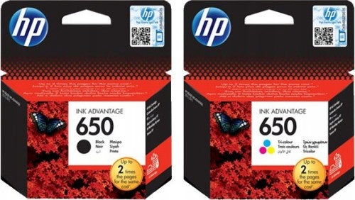 INK SET HP 650 BLACK + COLOUR CZ101AE + COLOUR CZ102AE Manufacturer code 650, CZ101AE, CZ102AE