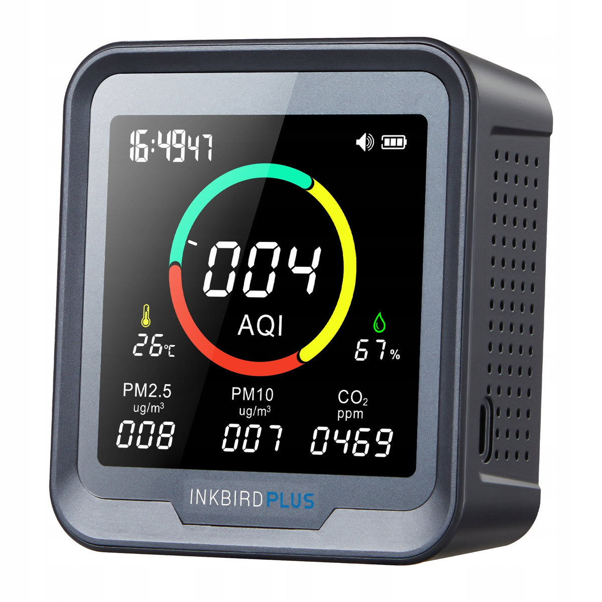 INKBIRD PTH-9A Indoor Air Quality Monitor Detects CO2 PM2.5 AQI