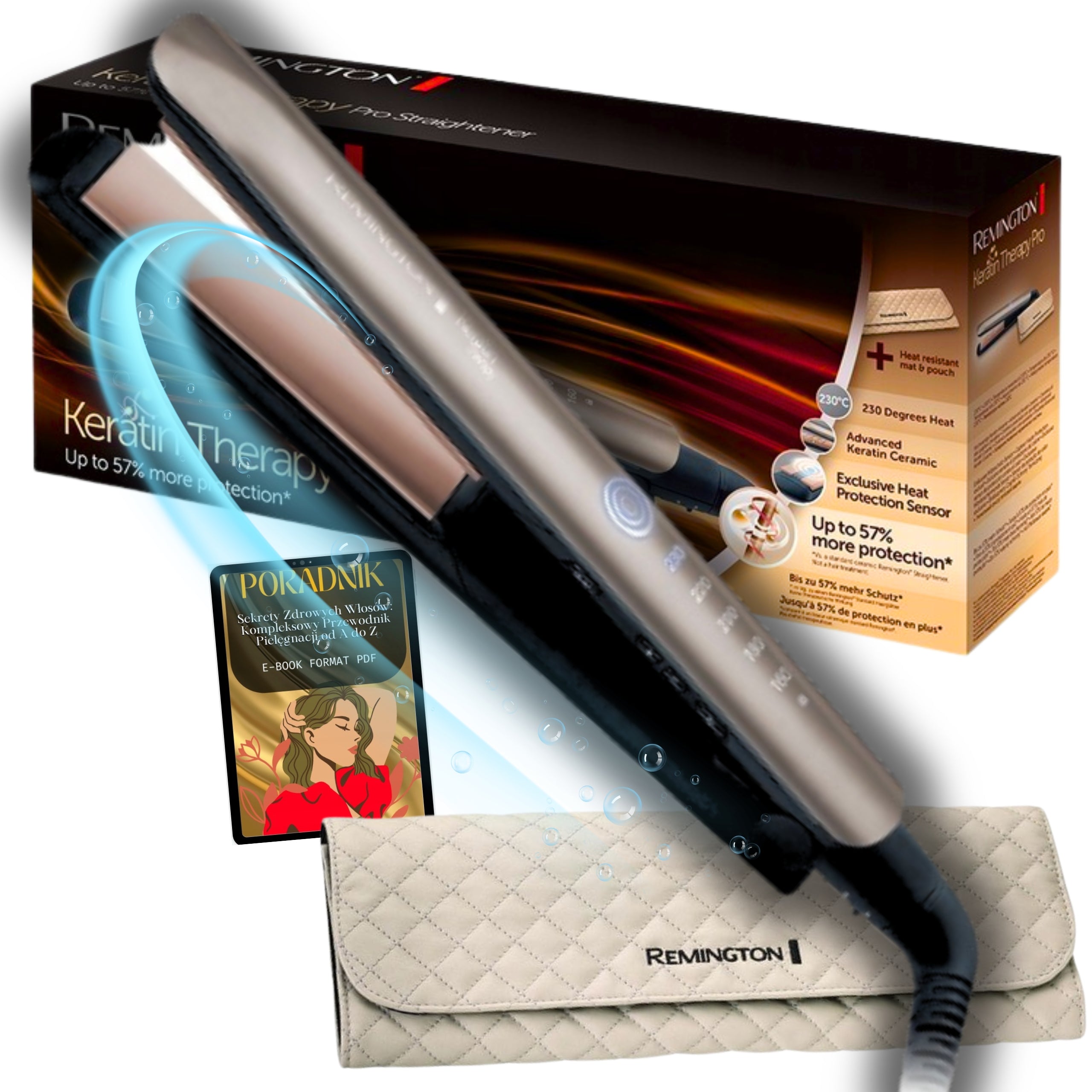 INNOVATIVE STRAIGHTENER REMINGTON FOR HAIR KERATIN PROTECTION CASE SOLID