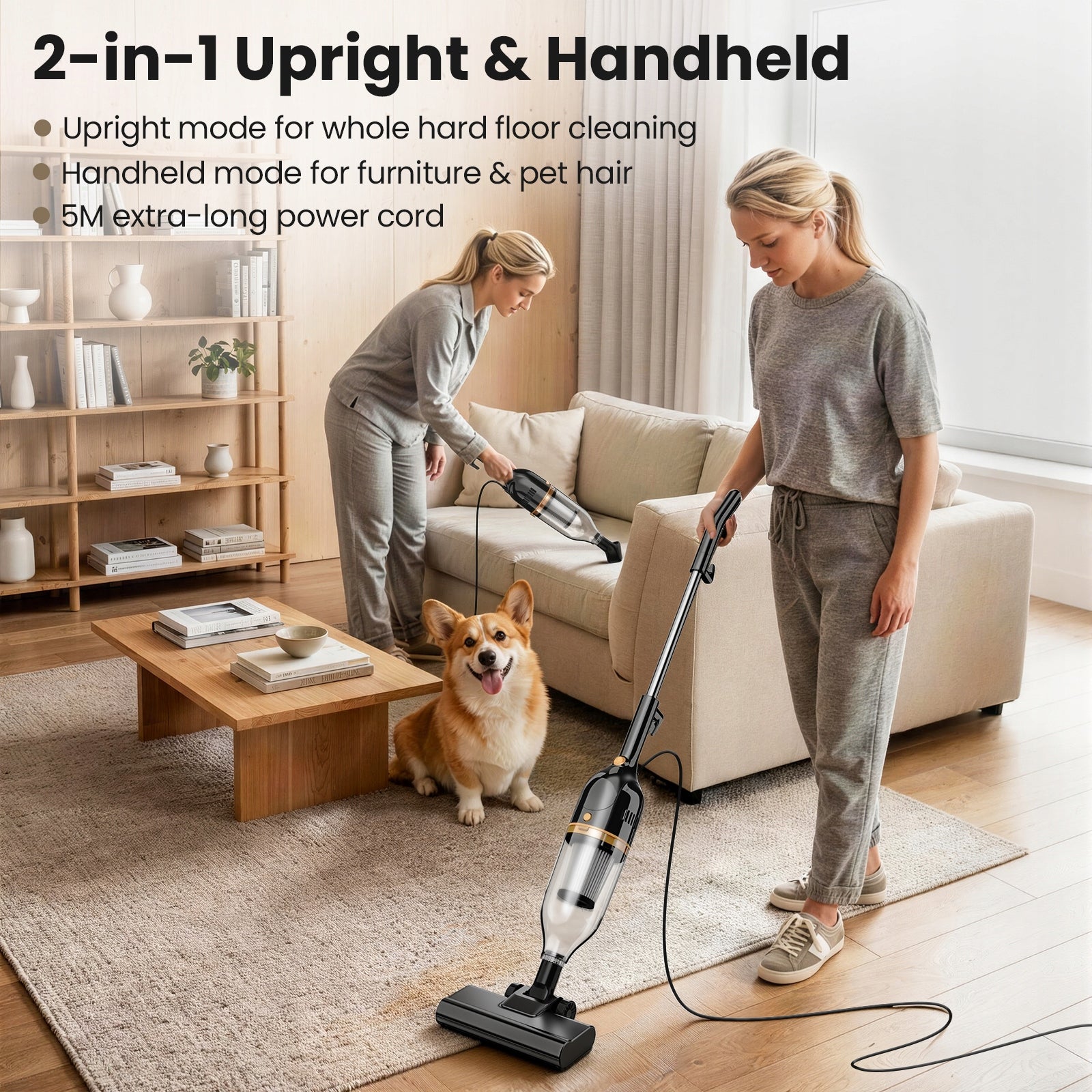 INSE R7 Corded Stick Vacuum Cleaner 600W Powerful Lightweight 2-in-1 HEPA Manufacturer code R7