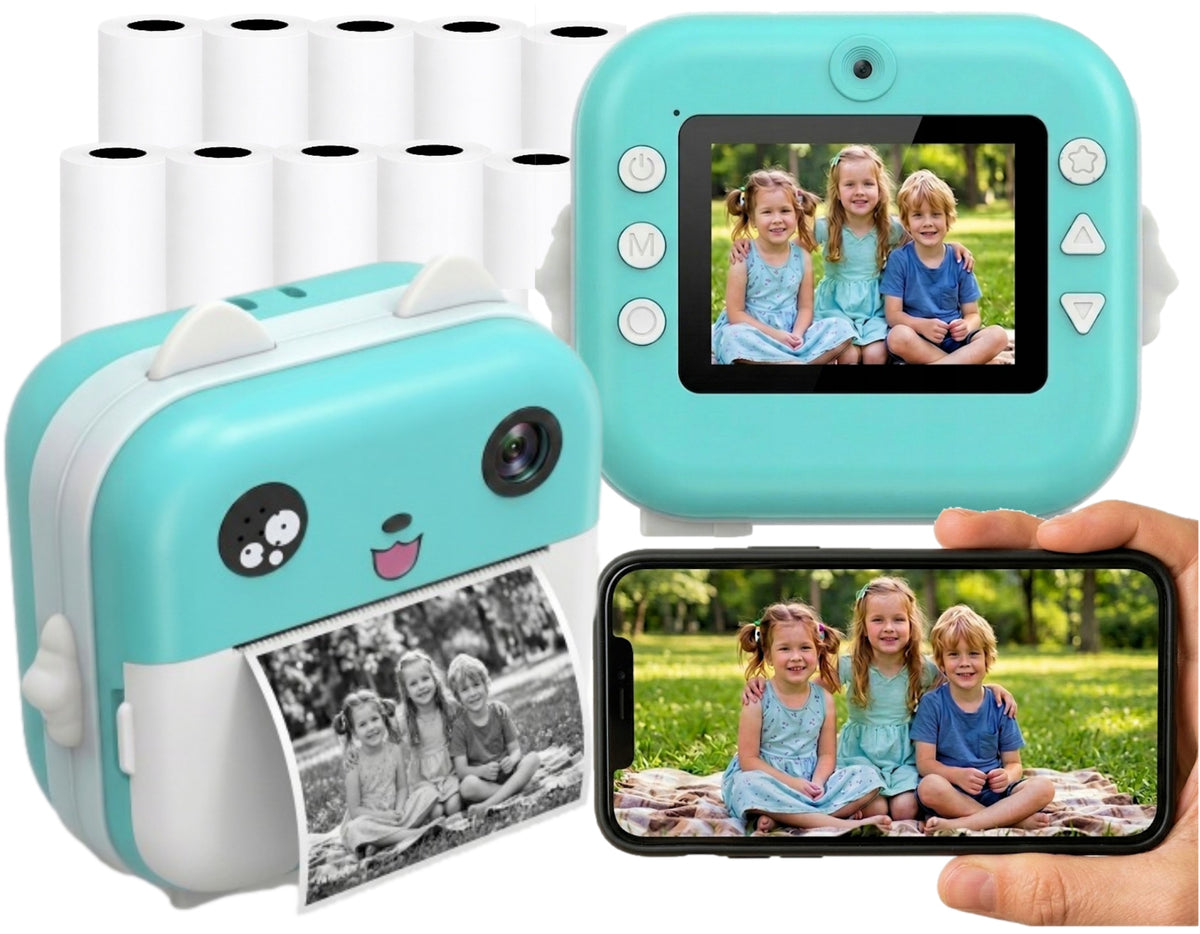 INSTANT CAMERA FOR CHILDREN MINI THERMAL PRINTER KITTY +10 ROLLS
