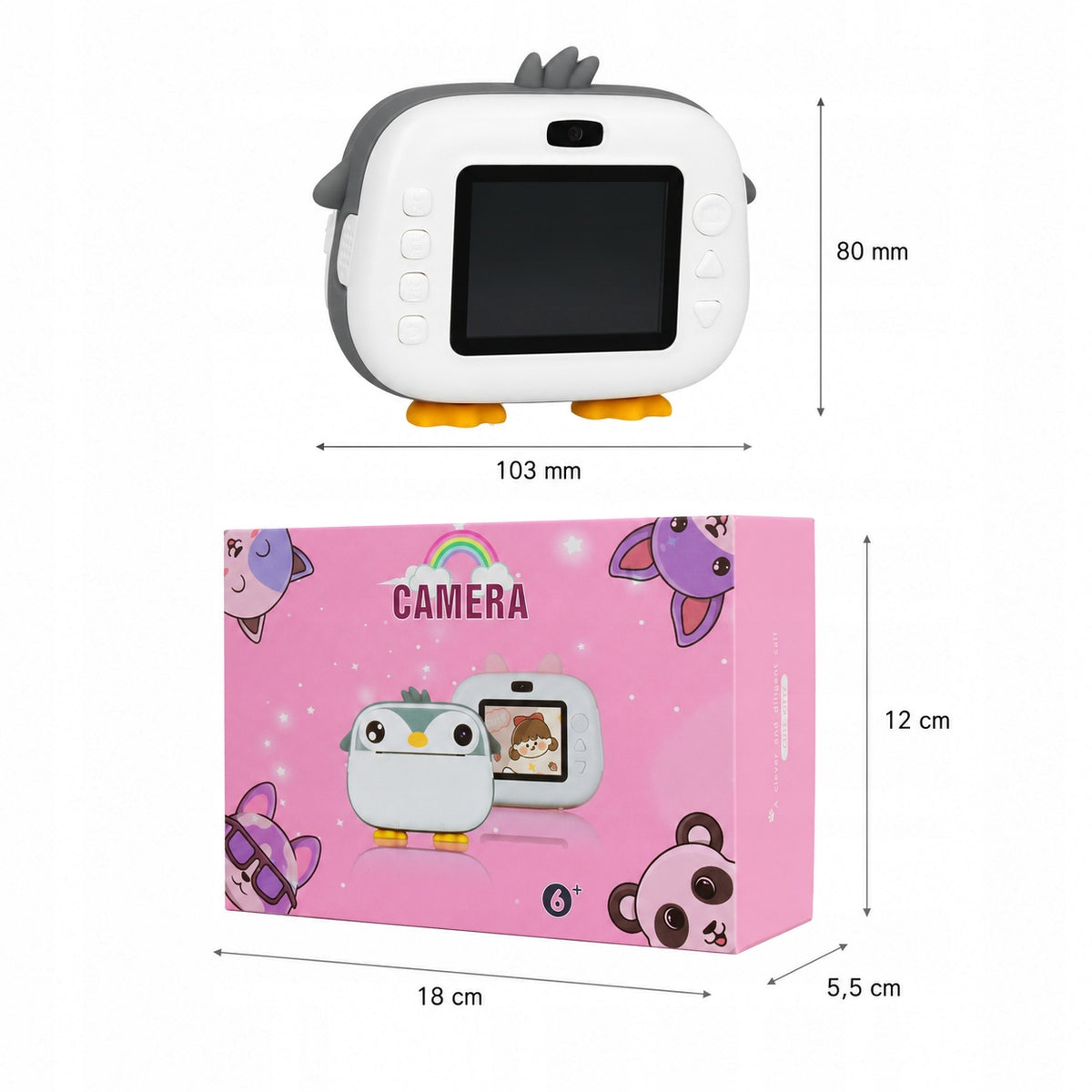 INSTANT CAMERA FOR CHILDREN MINI THERMAL PRINTER SET + 15 ROLLS Packaging status original