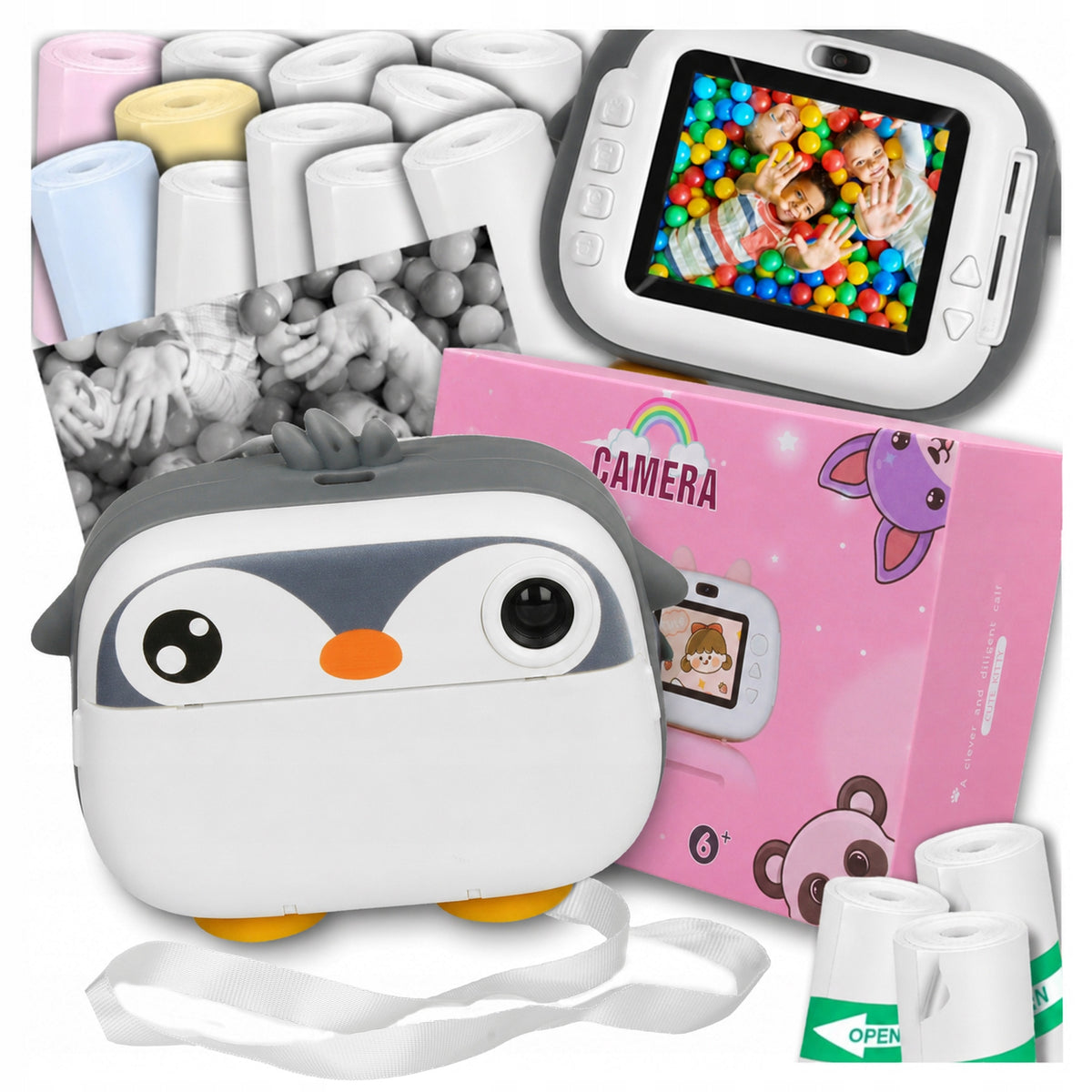 INSTANT CAMERA FOR CHILDREN MINI THERMAL PRINTER SET + 15 ROLLS