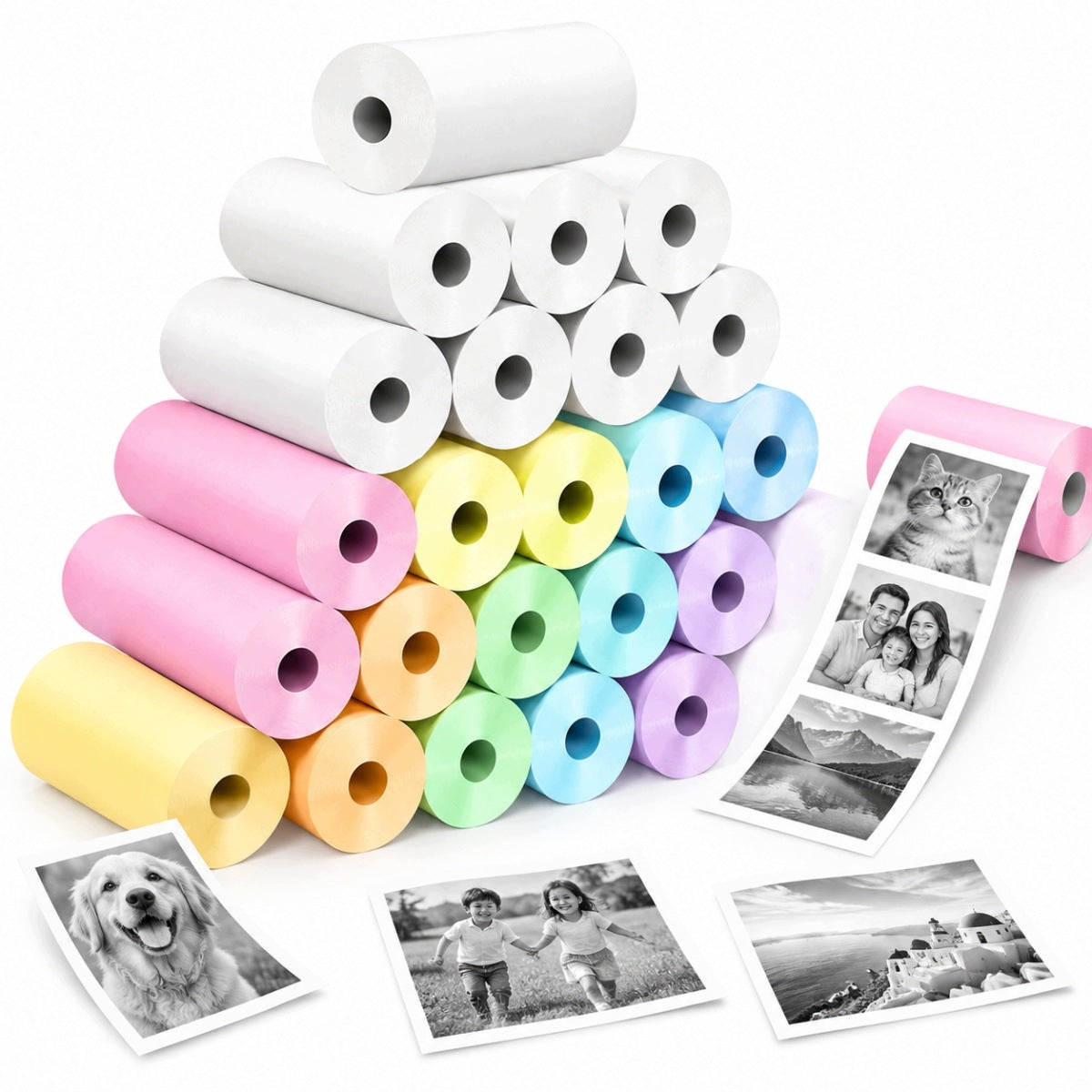 INSTANT CAMERA PAPER FOR CHILDREN 20 THERMAL ROLLS 57X25MM