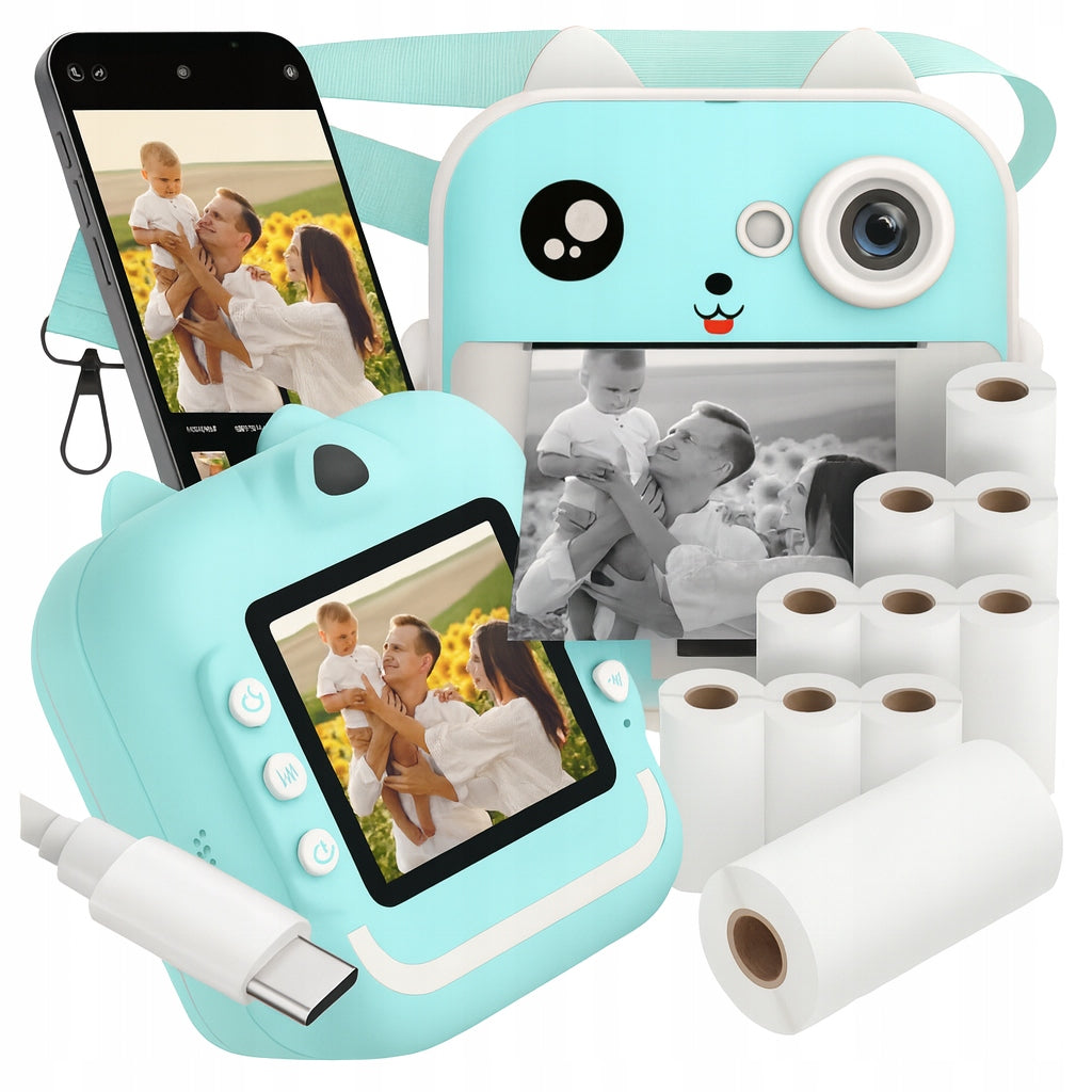 INSTANT CAMERA PRINTER MINI THERMAL PRINTER FOR KIDS AND 13 ROLLS