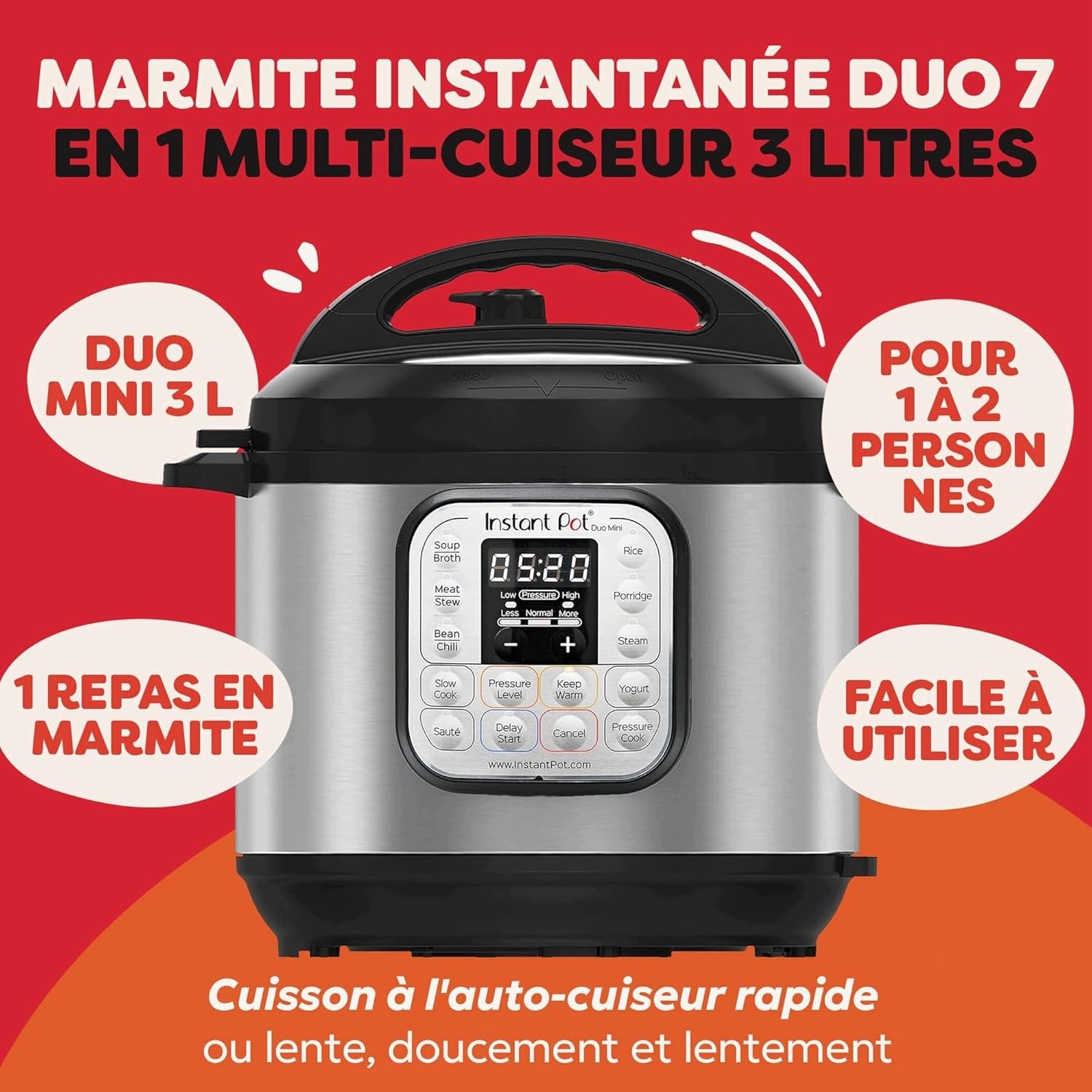 INSTANT POT DUO MINI MULTICOOKER PRESSURE COOKER 7in1 3L A175 Manufacturer code A177