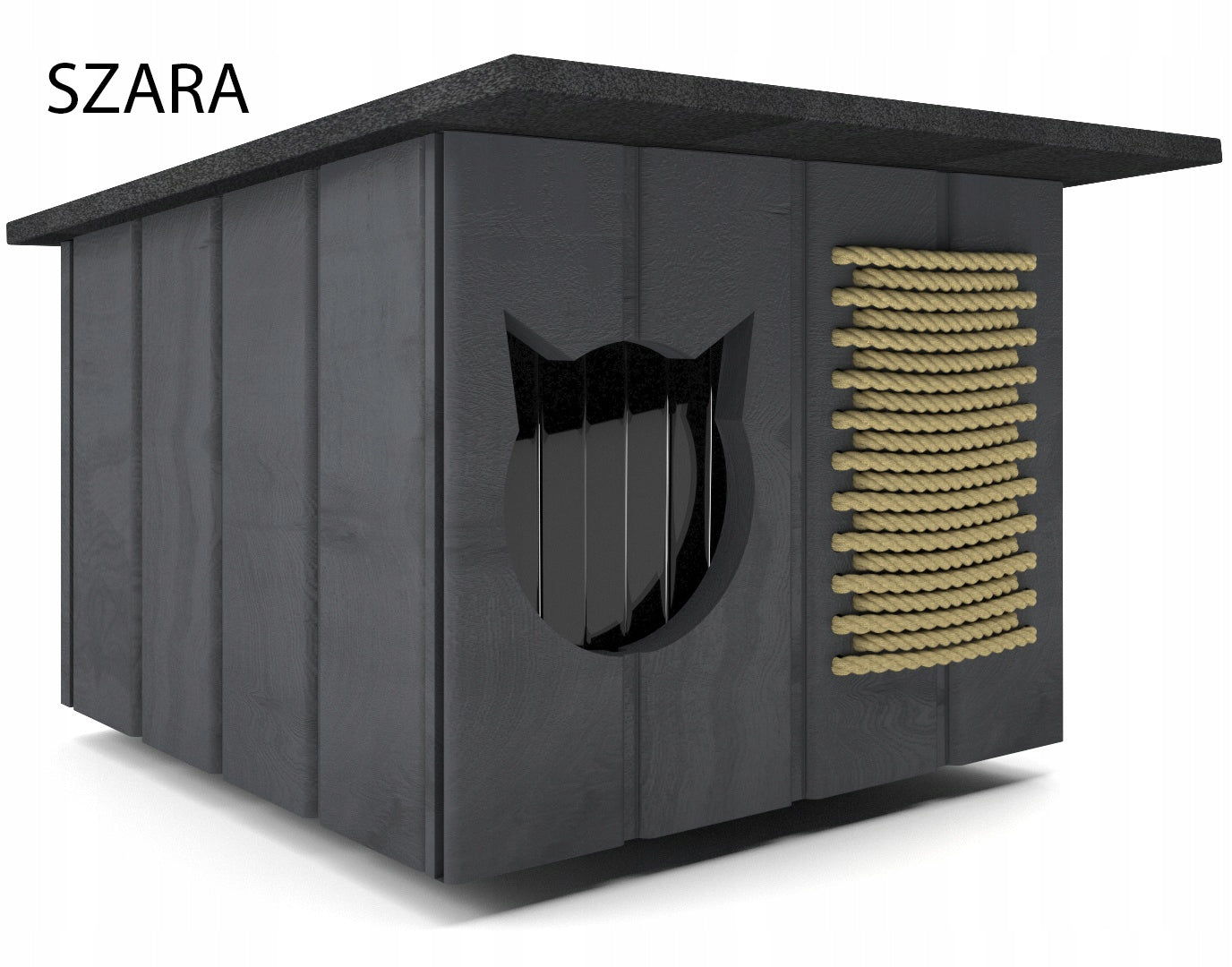 INSULATED BOOTH CAT BED SCRATCHING POST Product width 47 cm