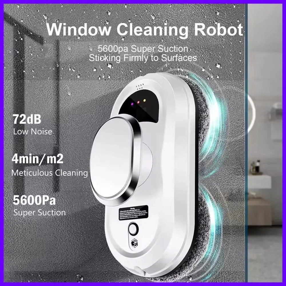 INTELLIGENT ROBOT AUTOMATIC WINDOW CLEANING WITH AI Dominant color white