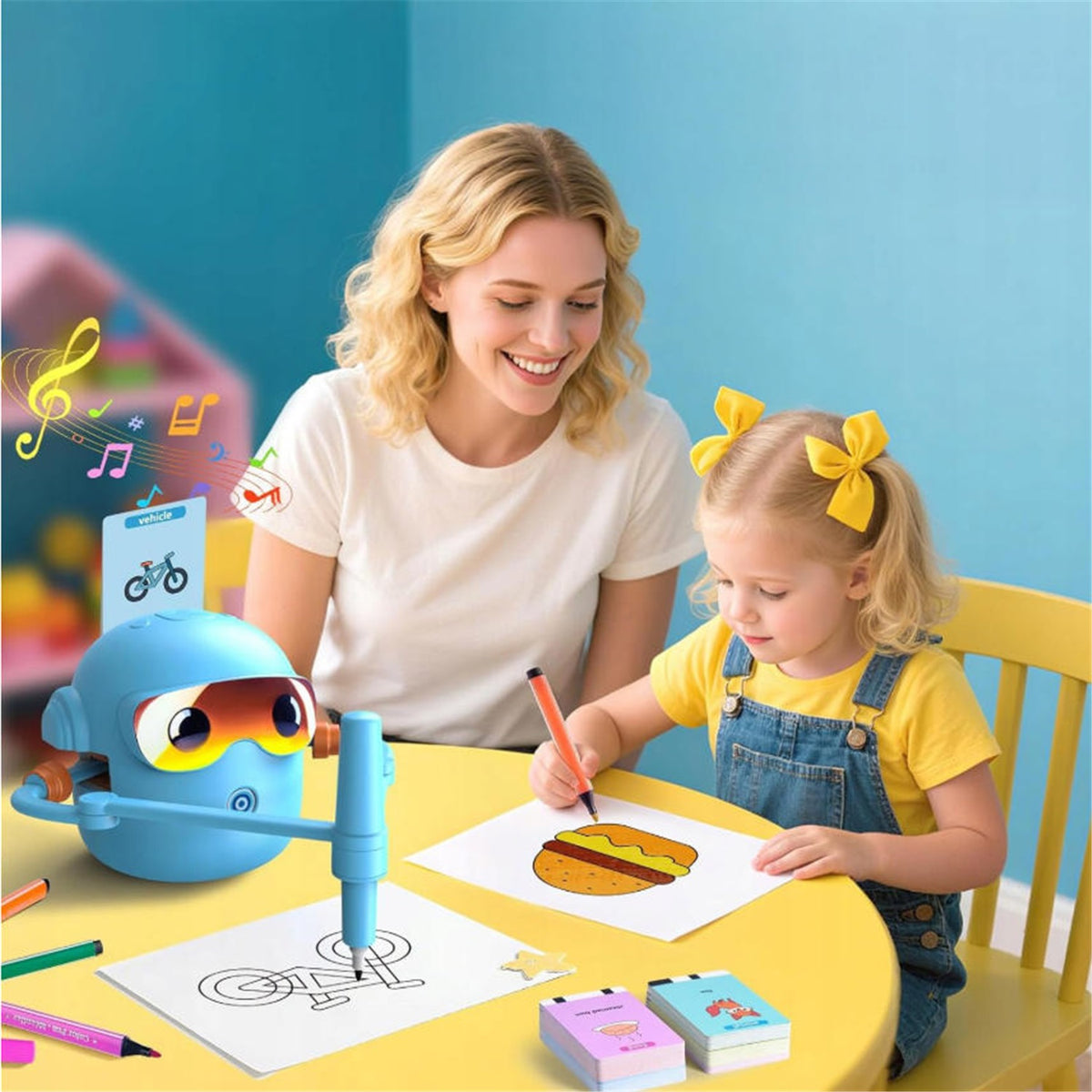 INTELLIGENT ROBOT DRAWING CHILDREN INITIATION TOY 100 SHEETS PORTABLE Brand no brand