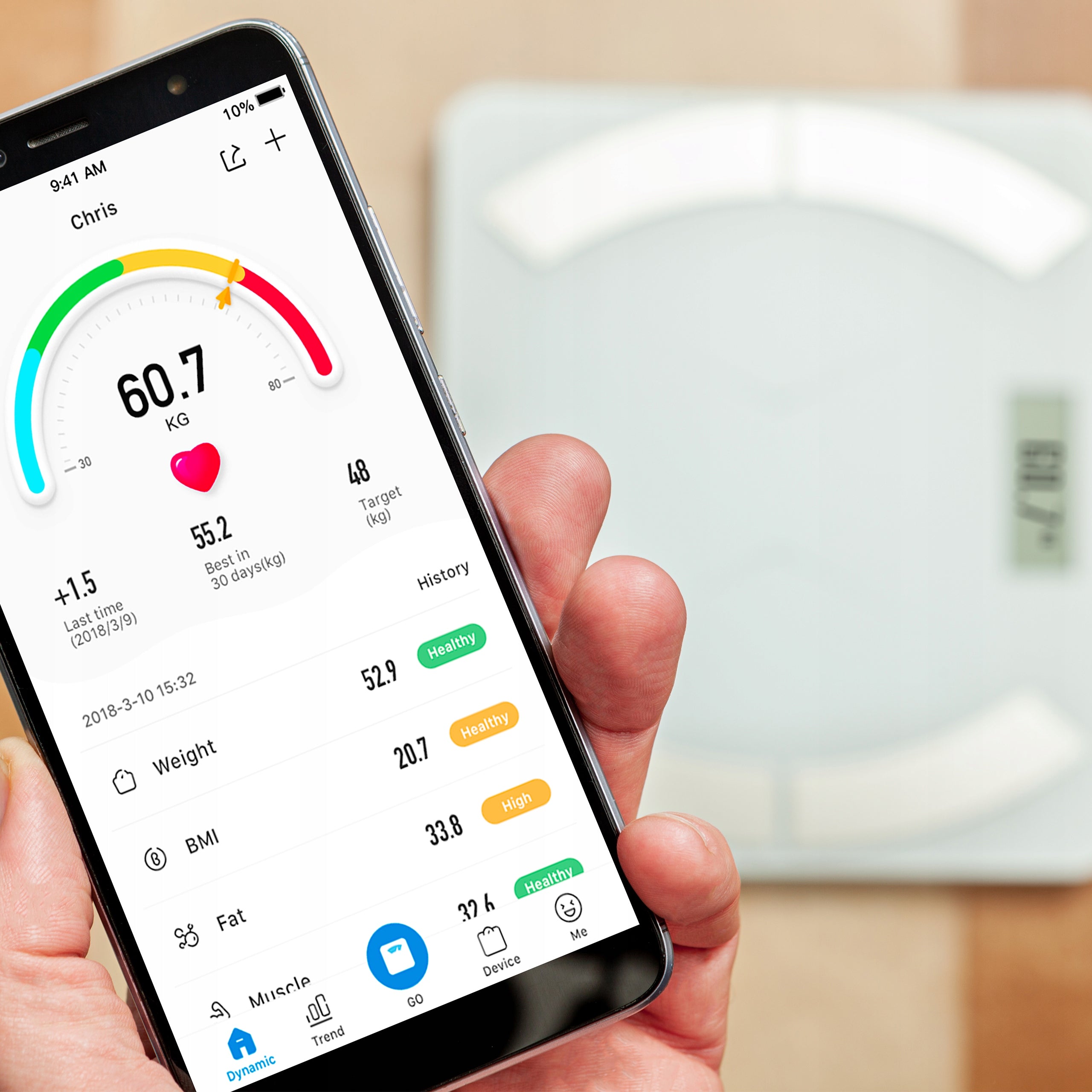 INTELLIGENT SMART BLUETOOTH ELDOM BATHROOM SCALE Maximum load 180 kg