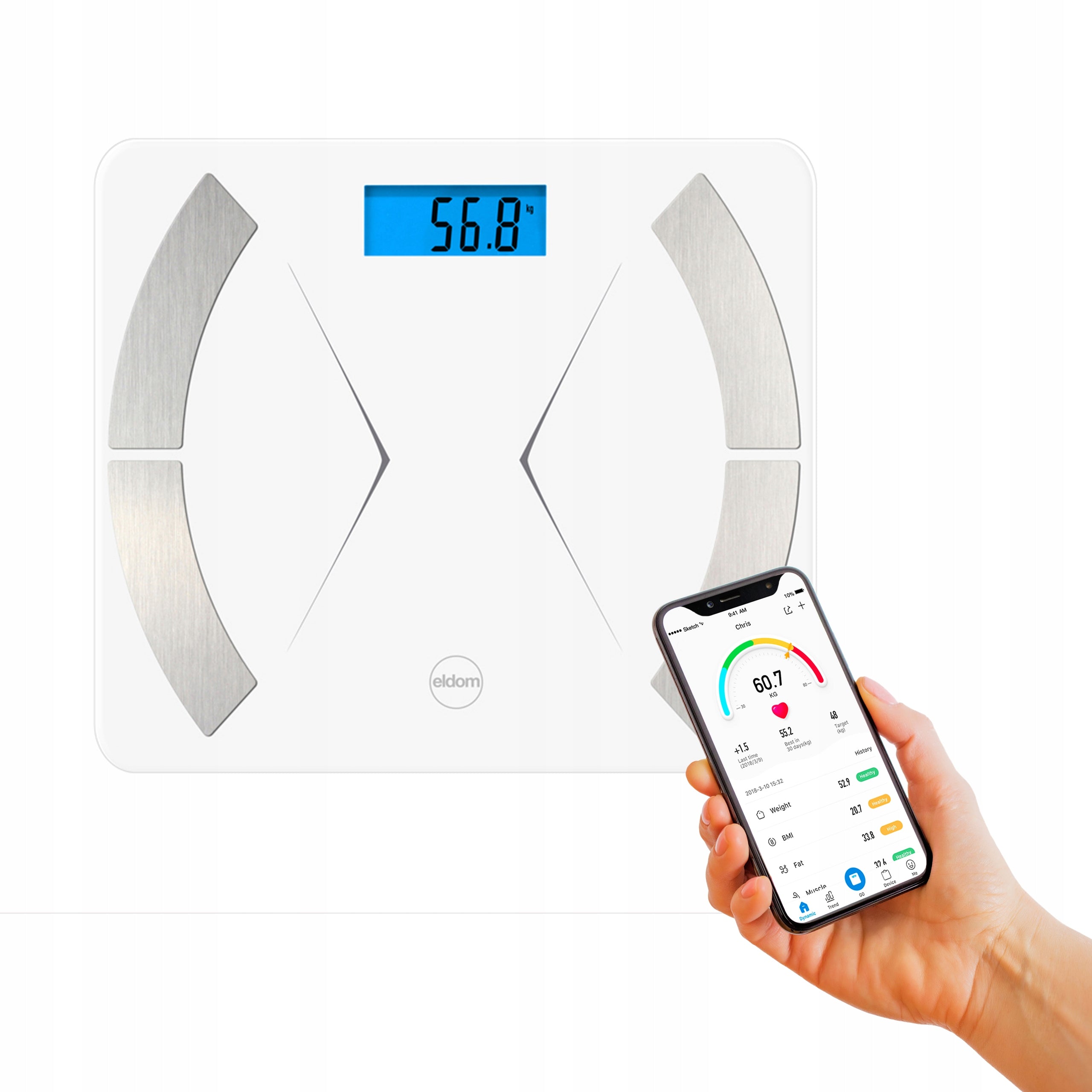 INTELLIGENT SMART BLUETOOTH ELDOM BATHROOM SCALE
