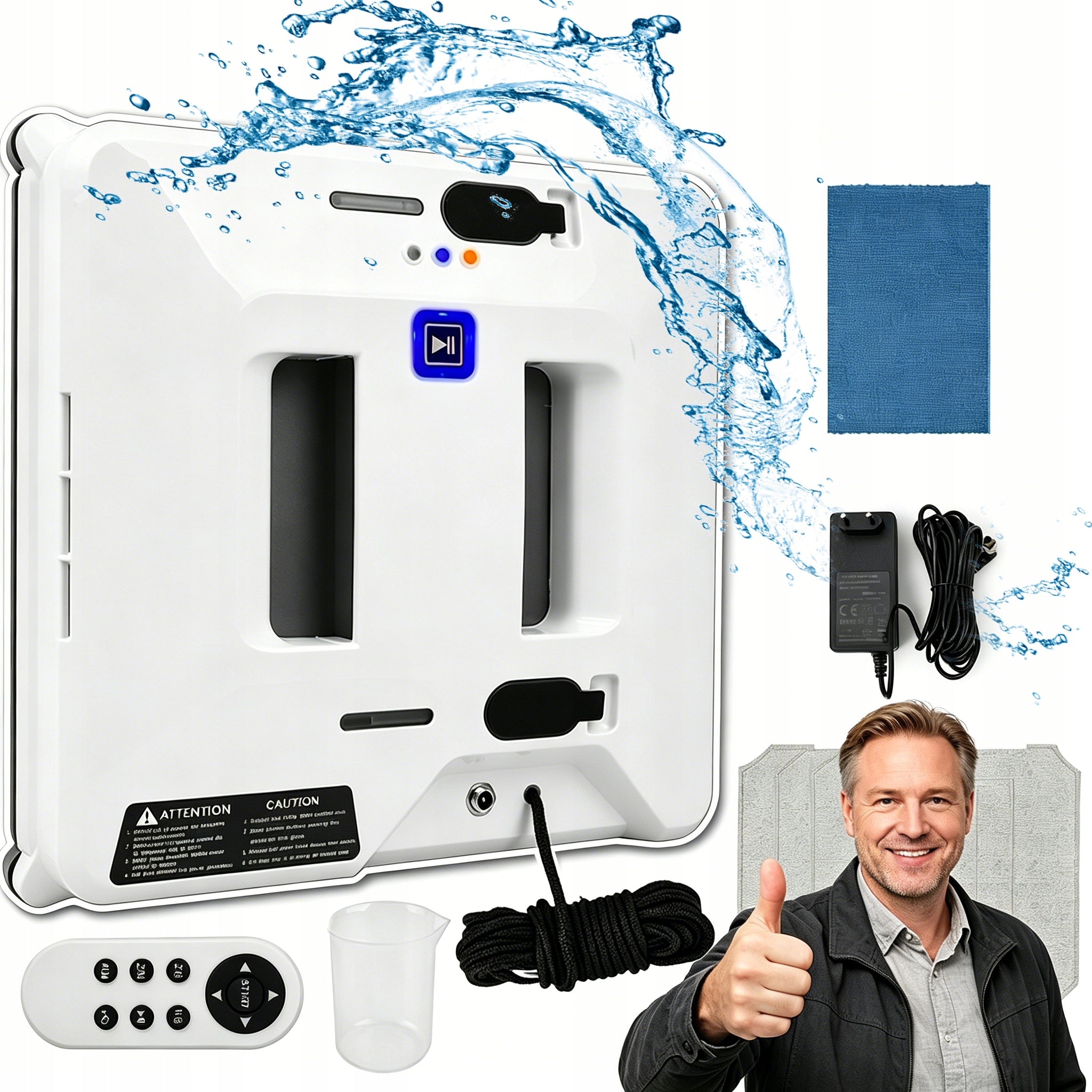 INTELLIGENT WINDOW CLEANER ROBOT FOR FRAMELESS WINDOWS 72W