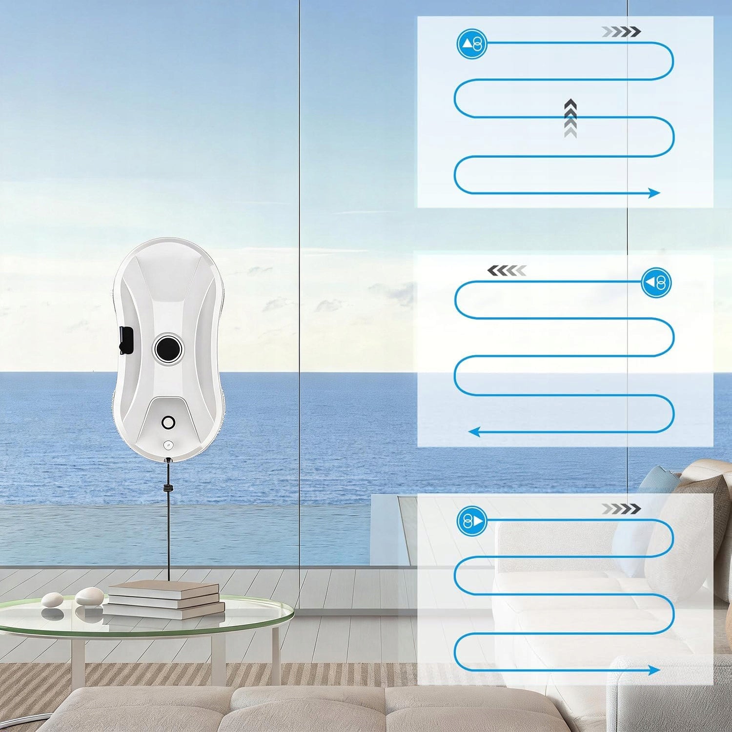 INTELLIGENT WINDOW CLEANING ROBOT SET AUTOMATIC WASHER WITH REMOTE CONTROL Power 90 W