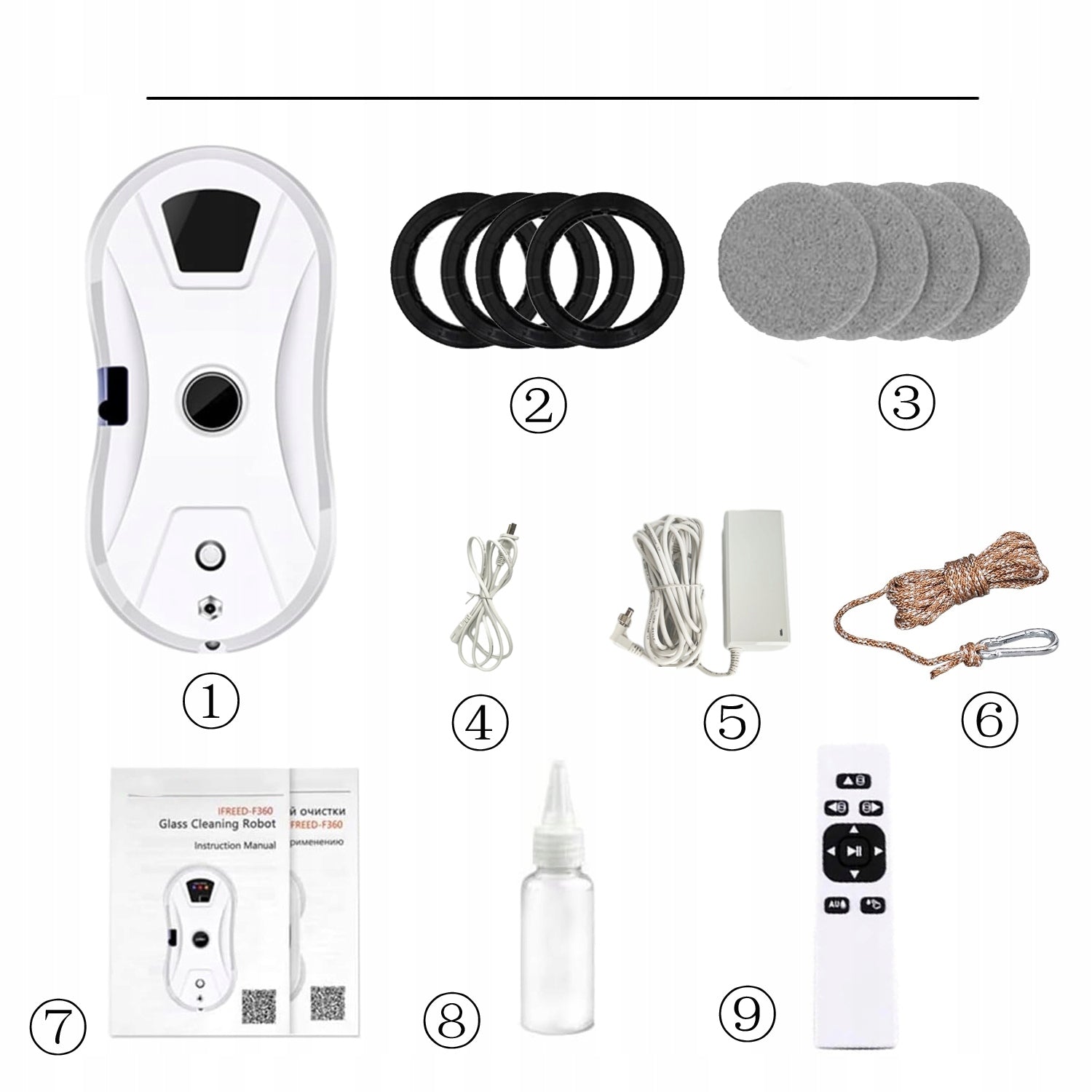 INTELLIGENT WINDOW CLEANING ROBOT WITH AI Manufacturer code AUTOMATYCZNY ROBOT MYJĄCY DO SZYB OKIEN 5D-1