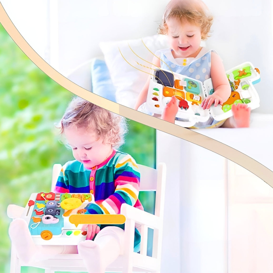 INTERACTIVE BOARD EDUCATIONAL BEAR MANIPULATIVE SENSORY FOLDING Brand BOUNN