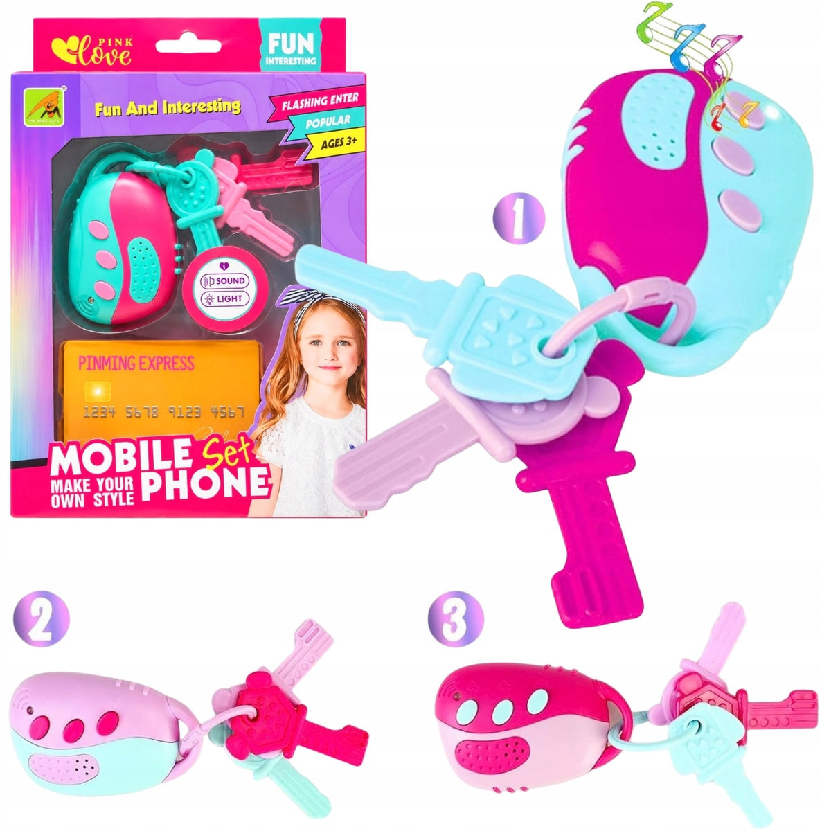 INTERACTIVE CAR KEYS WITH REMOTE CONTROL LIGHT EDUCATIONAL SOUND Packaging status original