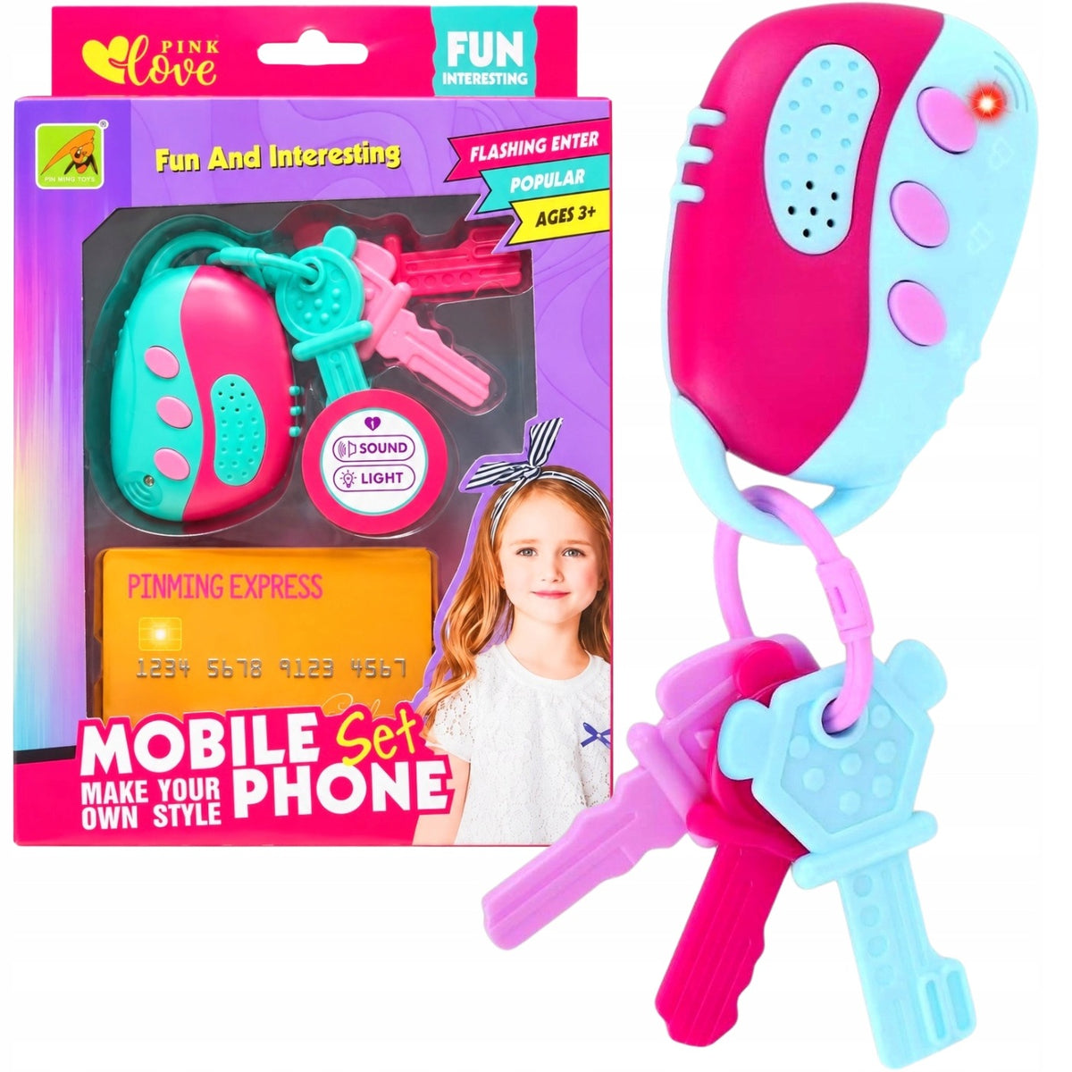 INTERACTIVE CAR KEYS WITH REMOTE CONTROL LIGHT EDUCATIONAL SOUND