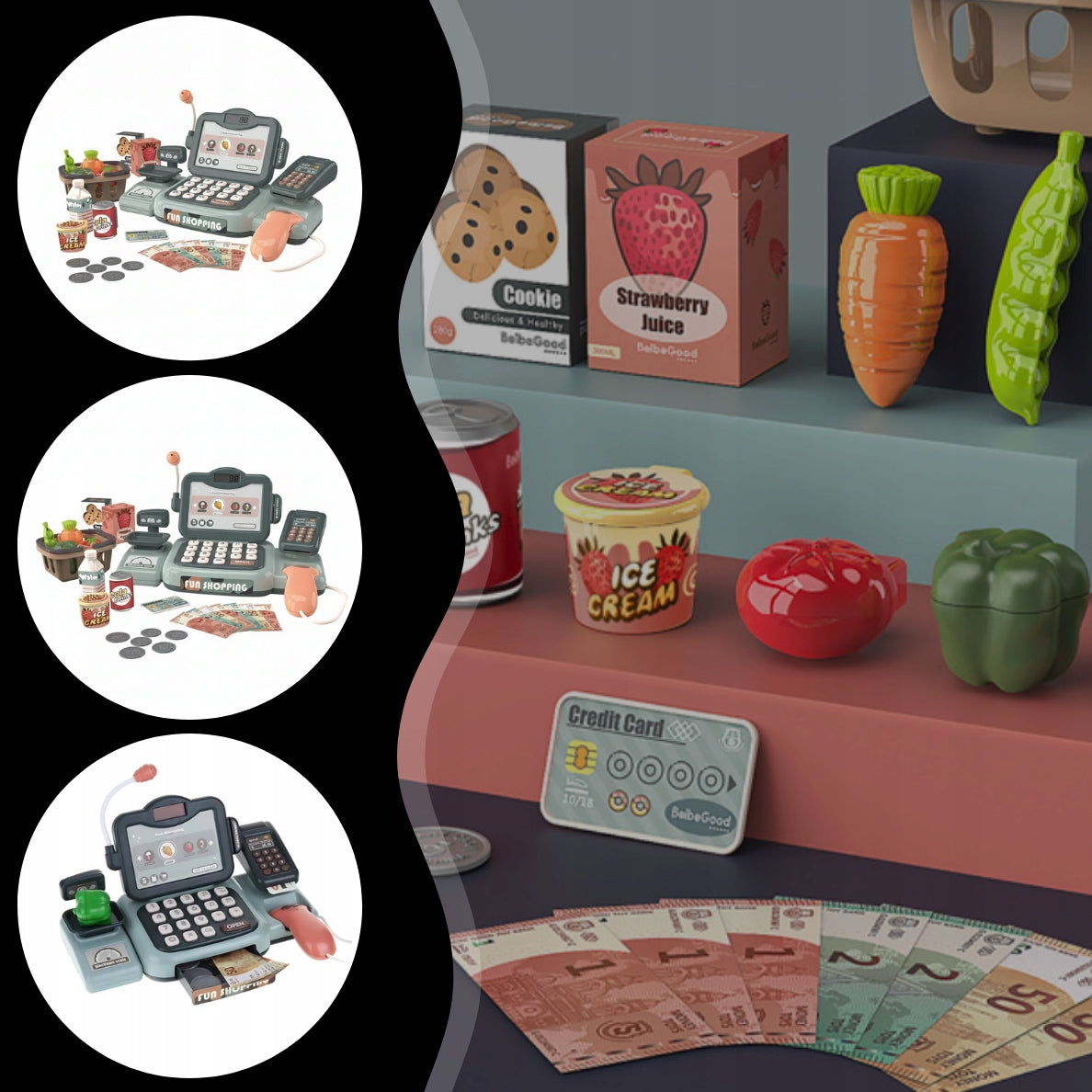 INTERACTIVE CASH REGISTER SHOP SOUND DISPLAY FOR CHILDREN GIFT Manufacturer code ZABAWKA KASA FISKALNA SKLEPOWA INTERAKTYWNA