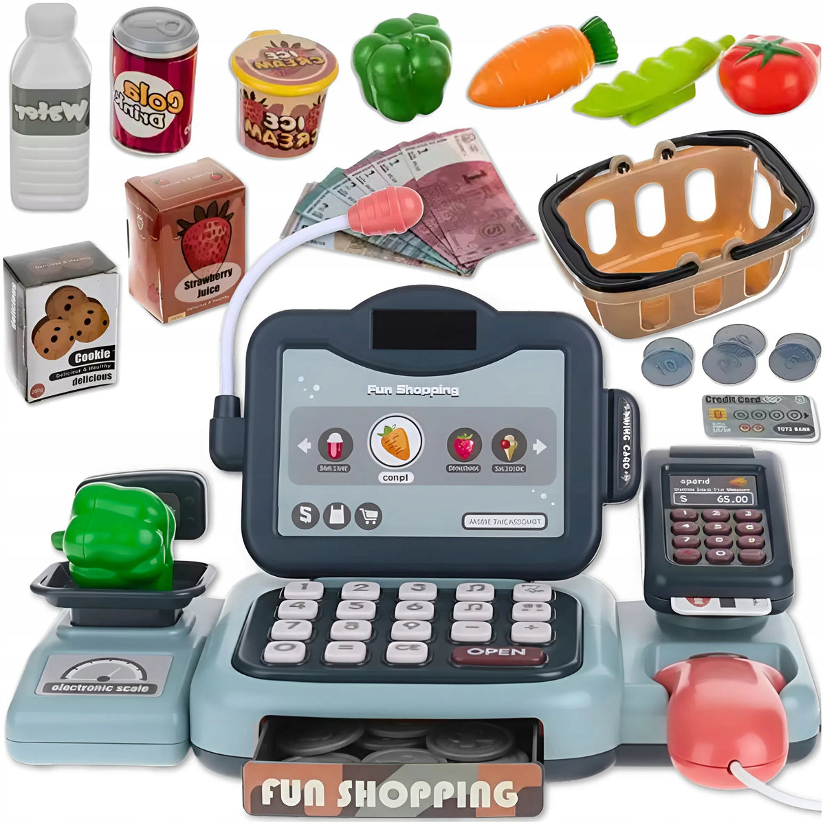 INTERACTIVE CASH REGISTER SHOP SOUND DISPLAY FOR CHILDREN GIFT