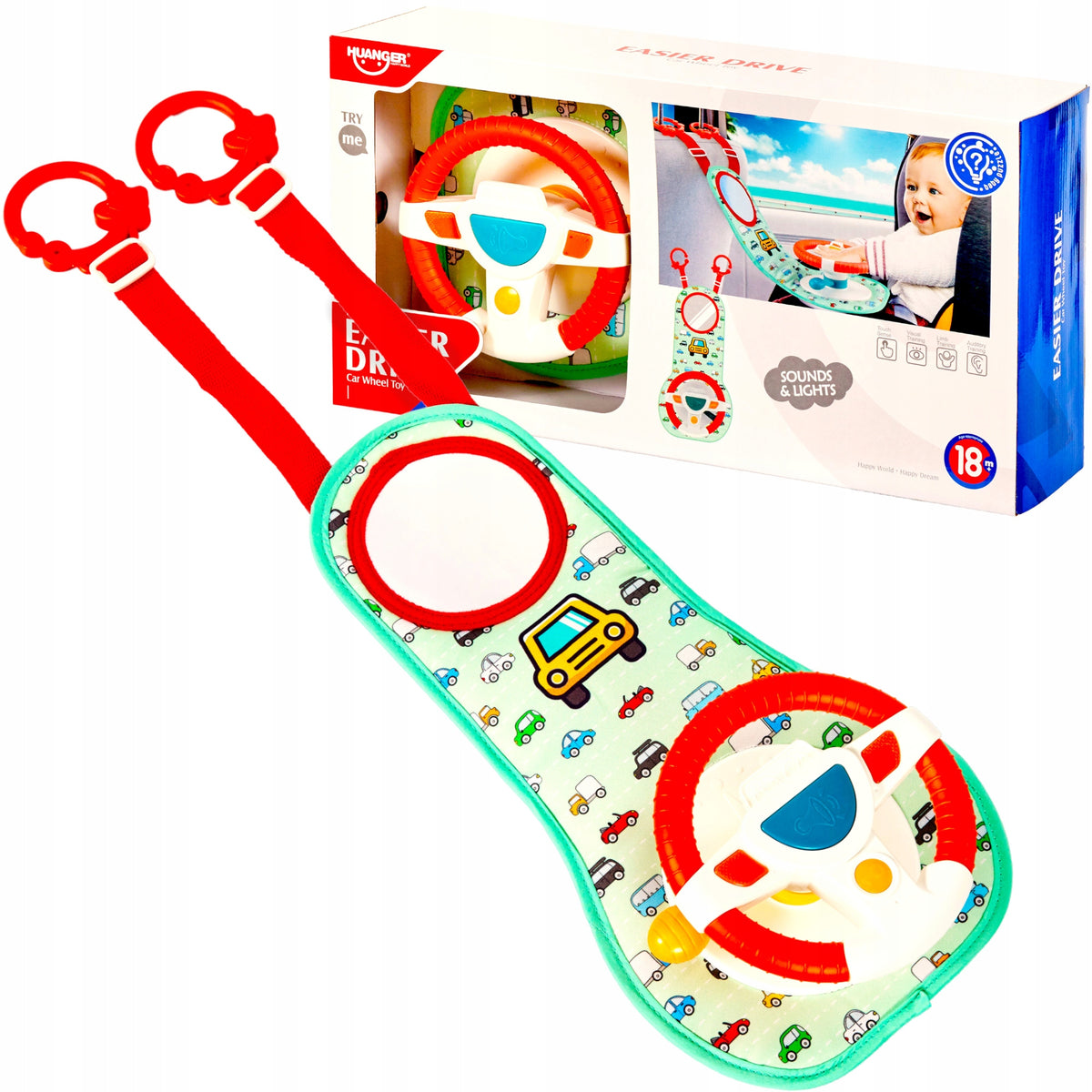 INTERACTIVE CHILD STEERING WHEEL FOR A CAR SITTING IN A CAR SEAT