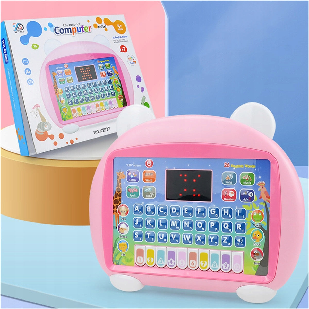 INTERACTIVE CHILDREN'S TABLET 8 MODES LEARNING LETTERS AND NUMBERS PINK Packaging status original