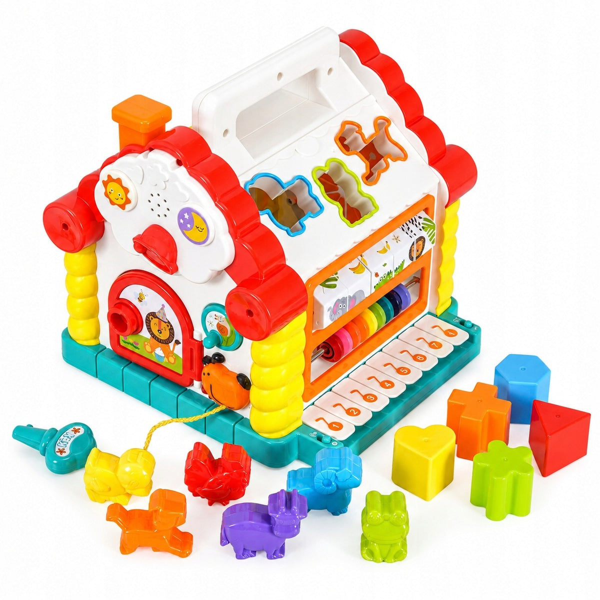 INTERACTIVE EDUCATIONAL HOUSE PIANO SORTER BLOCKS ABACUS HALL Packaging status original