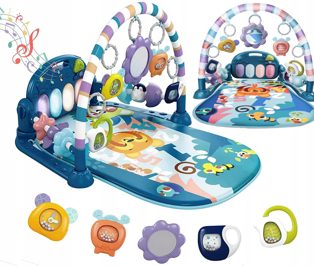 INTERACTIVE EDUCATIONAL MAT FOR CHILDREN | PIANO | RATTLES | TEETHERS