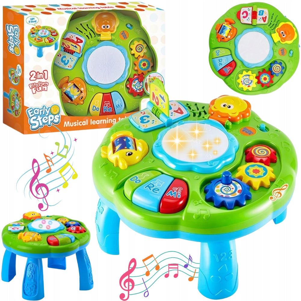 INTERACTIVE EDUCATIONAL TABLE WITH PIANO AND SOUNDS AND LIGHT