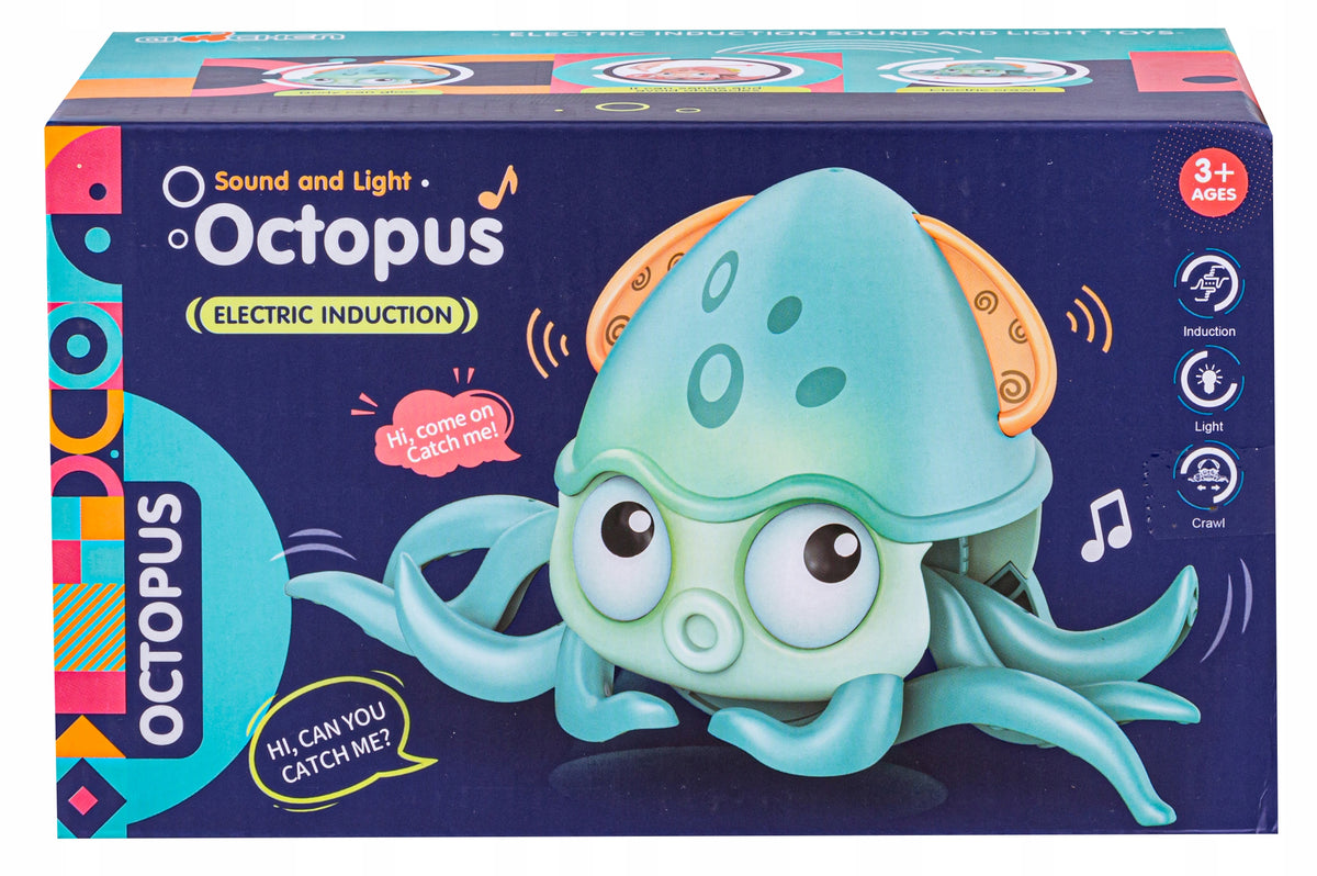 INTERACTIVE ESCAPING Crawling TOY for Kids DANCING OCTOPUS Color orange