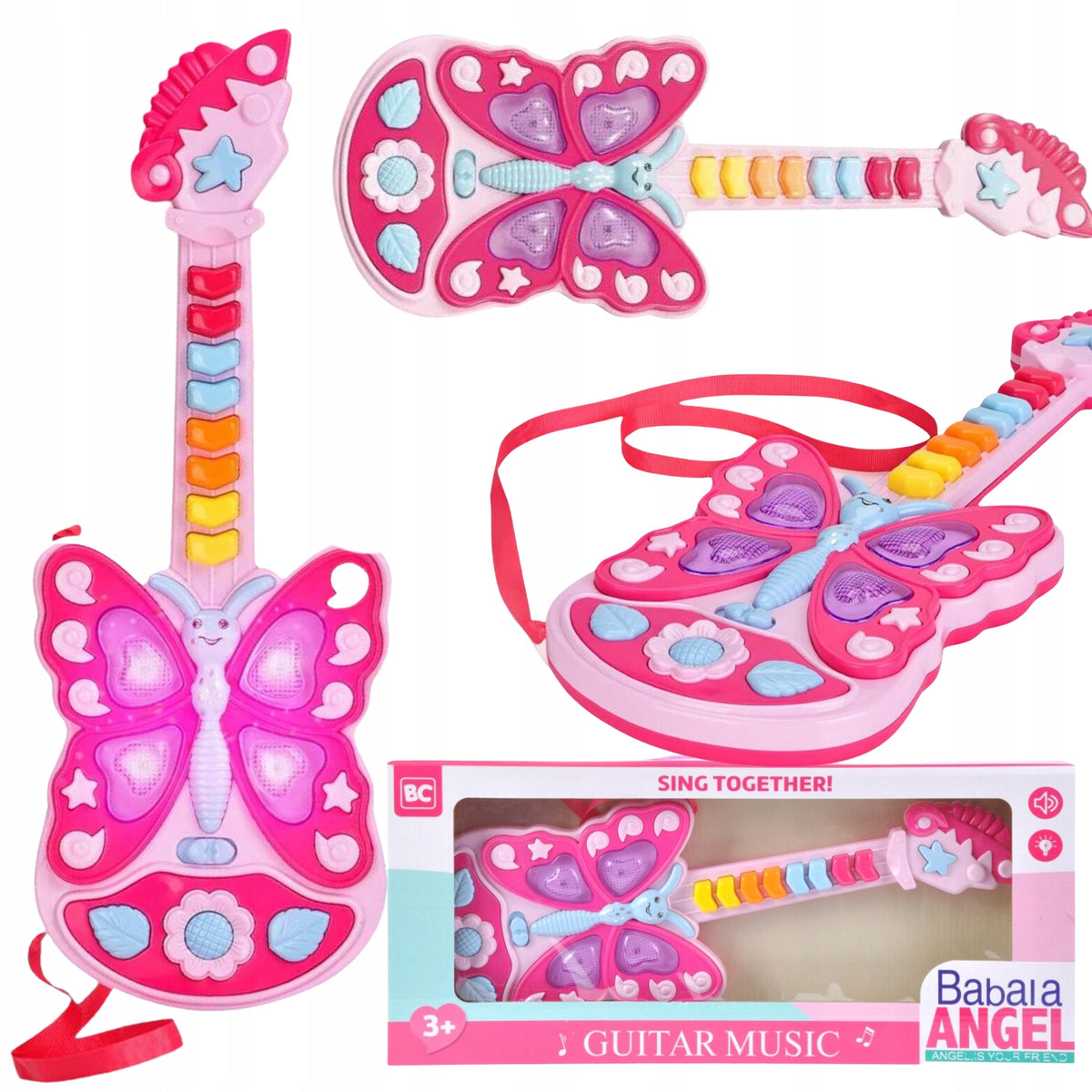 INTERACTIVE GUITAR FOR CHILDREN MUSICAL INSTRUMENT LIGHT EFFECTS GIFT Brand no brand
