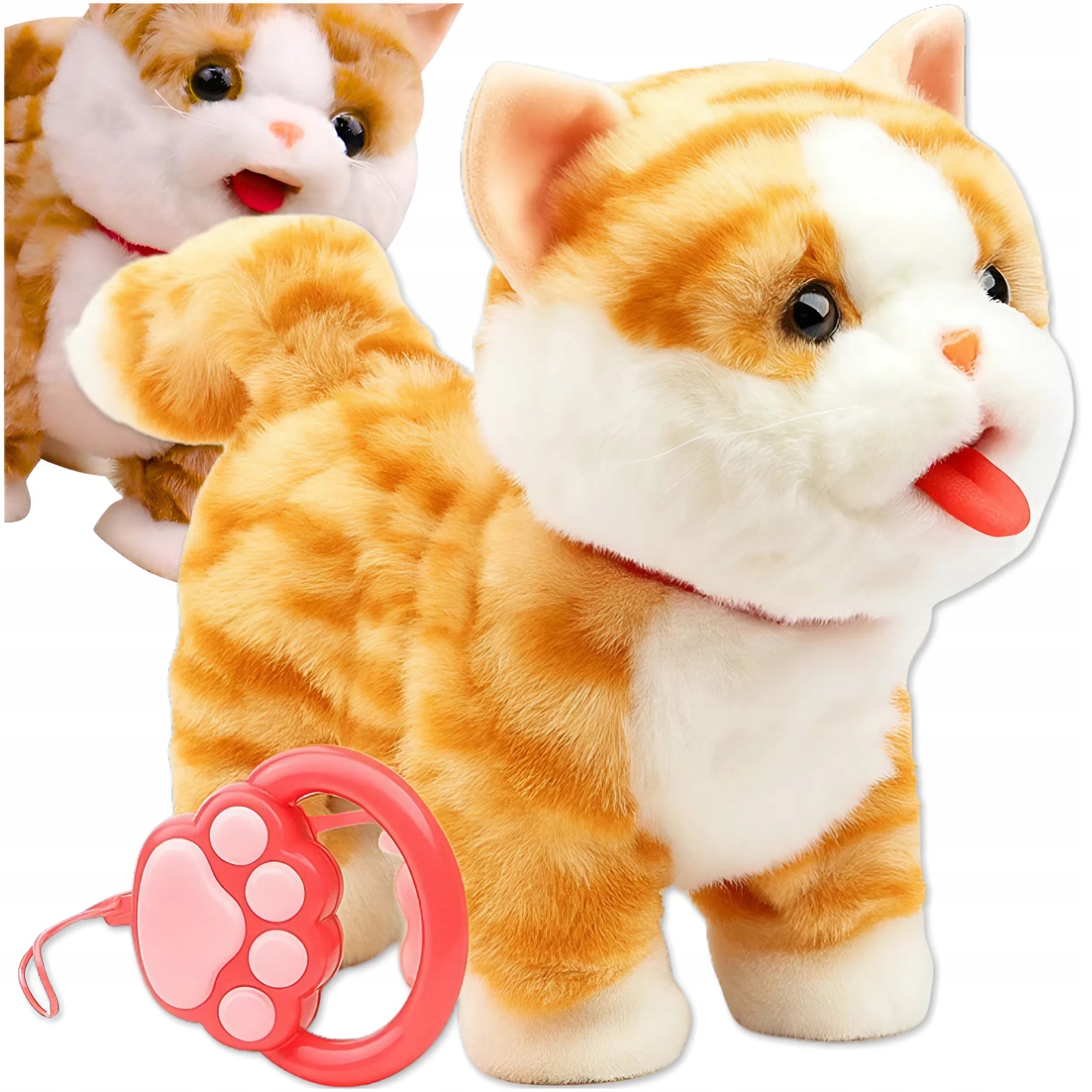 INTERACTIVE KITTEN PLUSH ON LEASH PLUSH TOY FOR CHILDREN MEOWS WALKS Manufacturer code KOTEK INTERAKTYWNY PLUSZOWY AN SMYCZY MEMFLOW