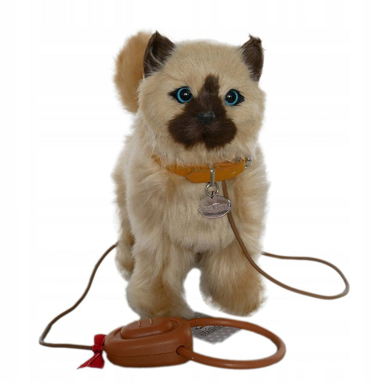 INTERACTIVE KITTEN plush toy ON LEASH CAT WALKS MEOW GIFT Packaging status original