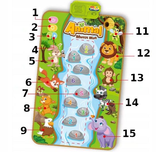 INTERACTIVE MAT PLAYING FOR CHILDREN EDUCATIONAL MUSICAL AND MOVEMENT FUN Brand Loreho_pl