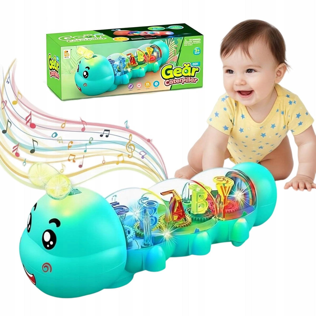 INTERACTIVE MUSICAL CRAWLER FOR LEARNING TO CRAWL FOR KIDS, Blue