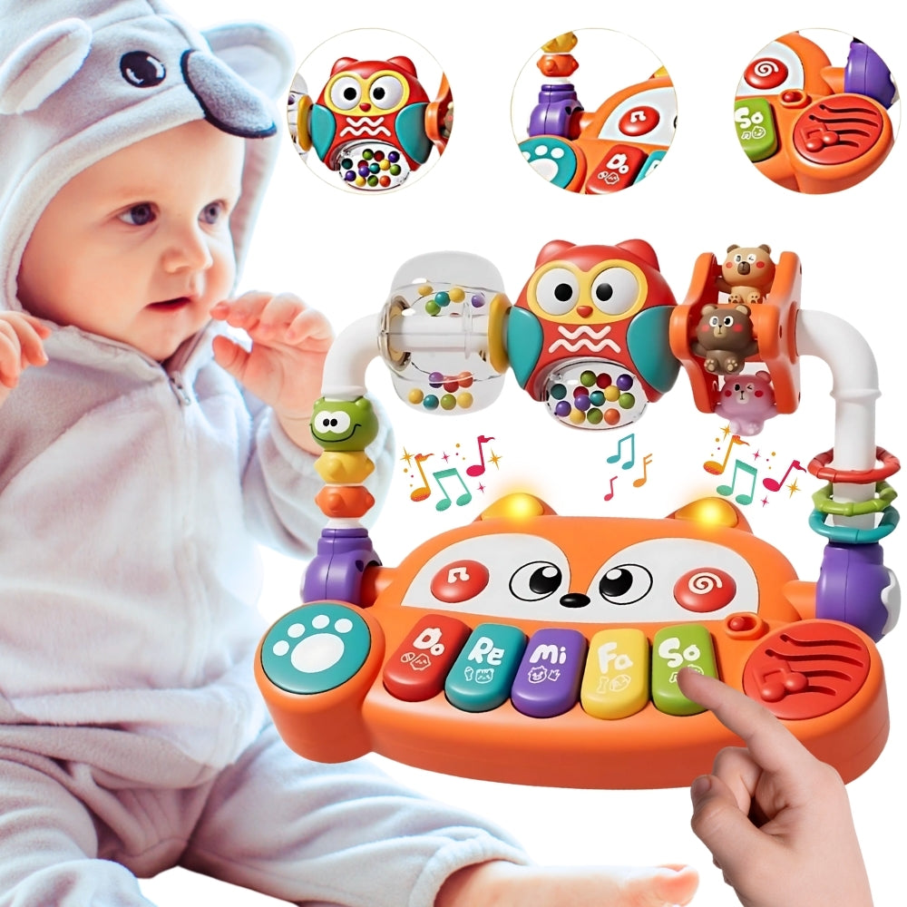 INTERACTIVE PIANO EDUCATIONAL FOX ORGAN LED SOUND RATTLE WOOPIE