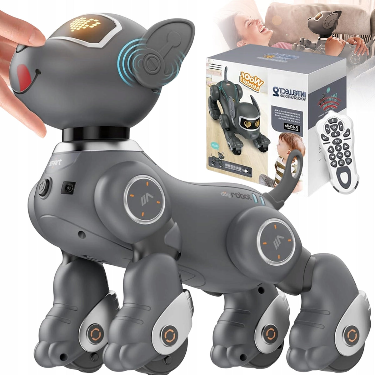 INTERACTIVE ROBOT DOG WITH TOUCH SENSOR AND TRACKING GIFT SET
